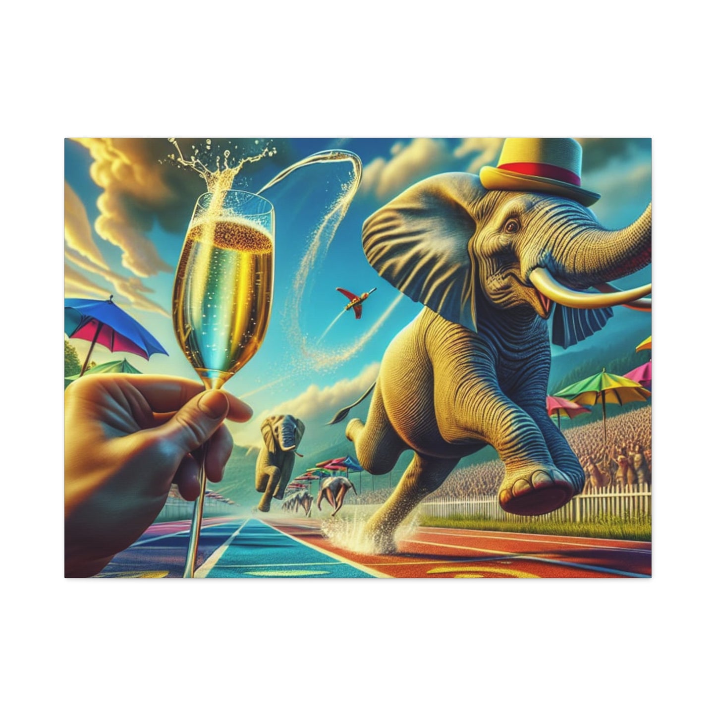 Canvas Gallery Wrap - The Havana Elephant 100 metre dash!