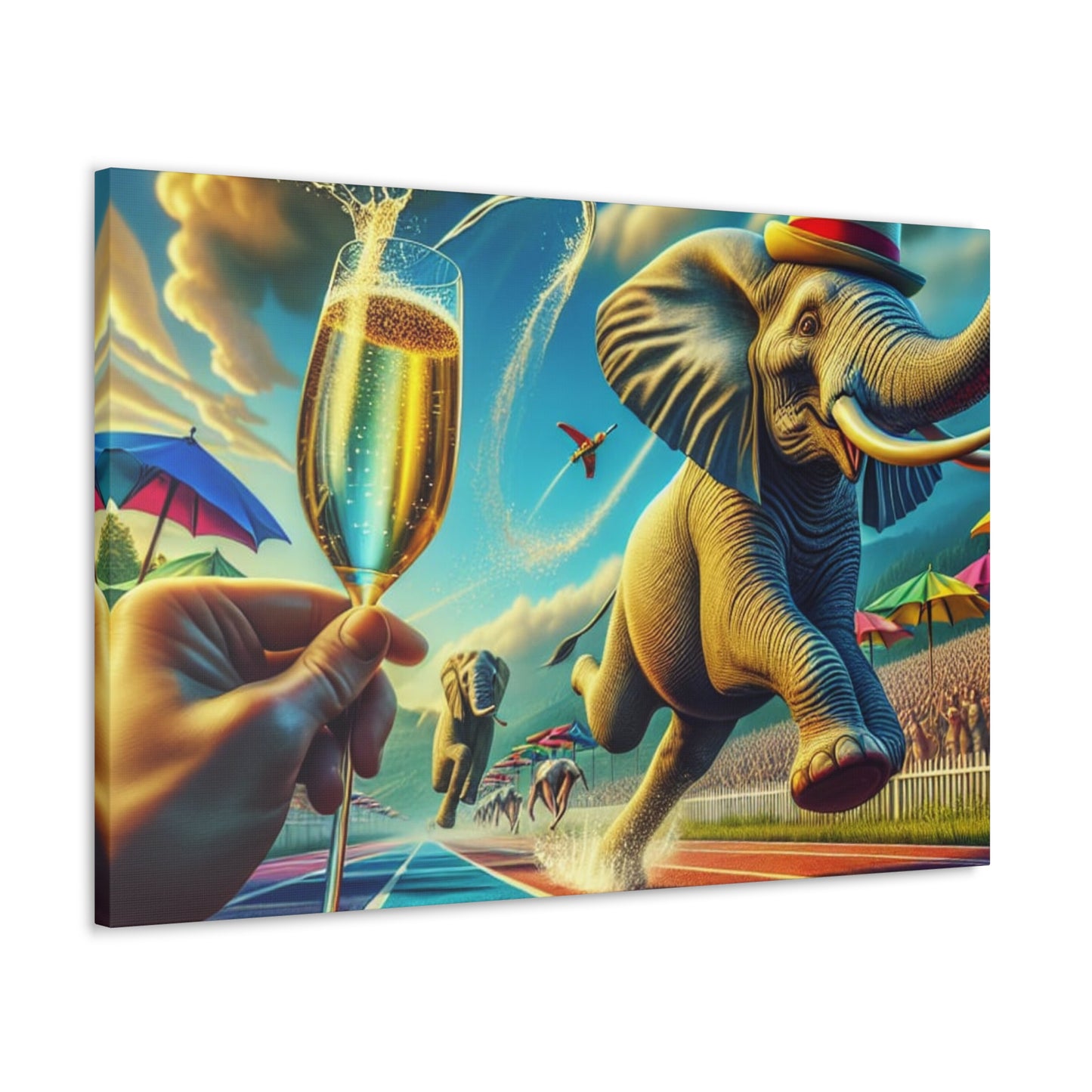 Canvas Gallery Wrap - The Havana Elephant 100 metre dash!
