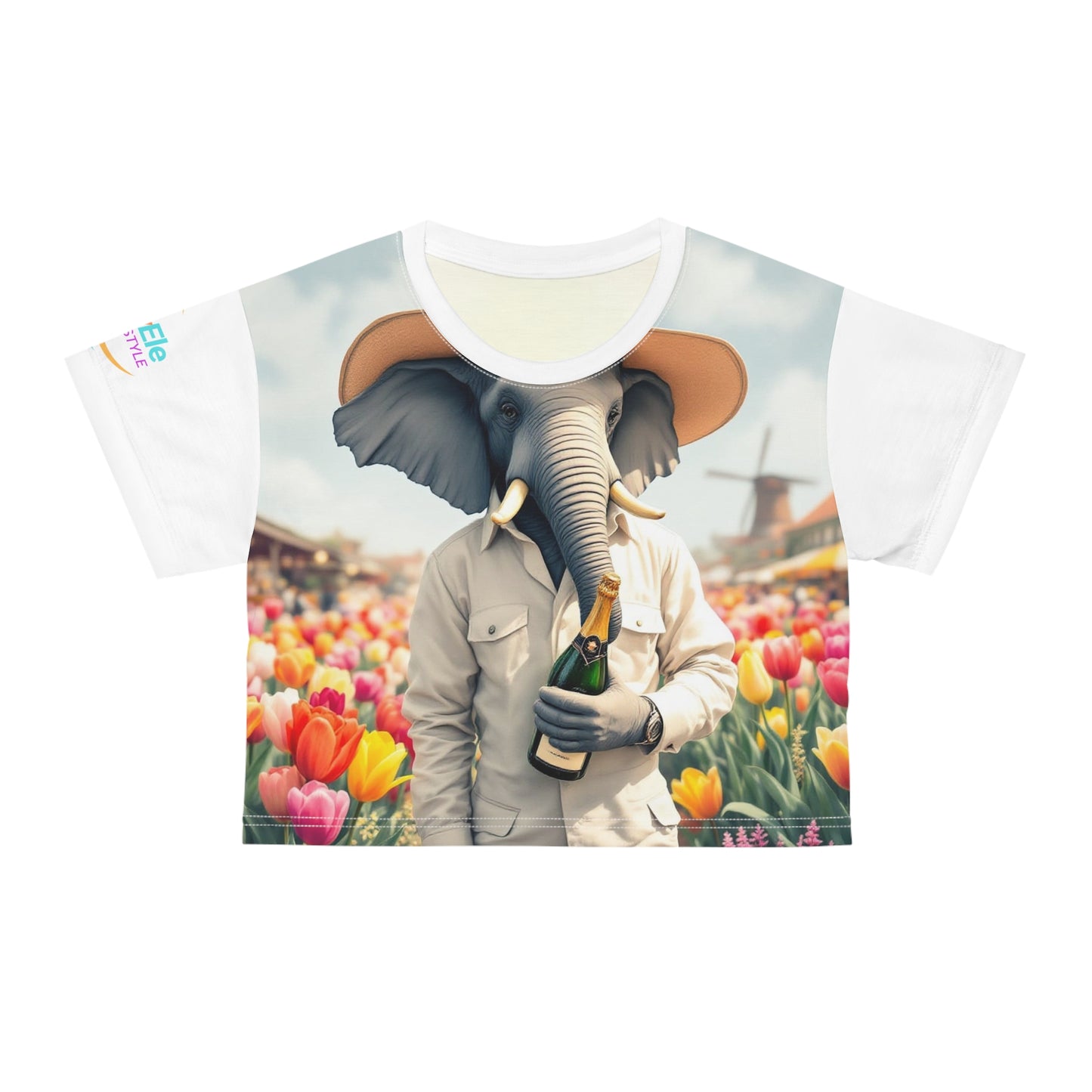 Whimsical Elephant Crop Tee - The Dutch Gardener