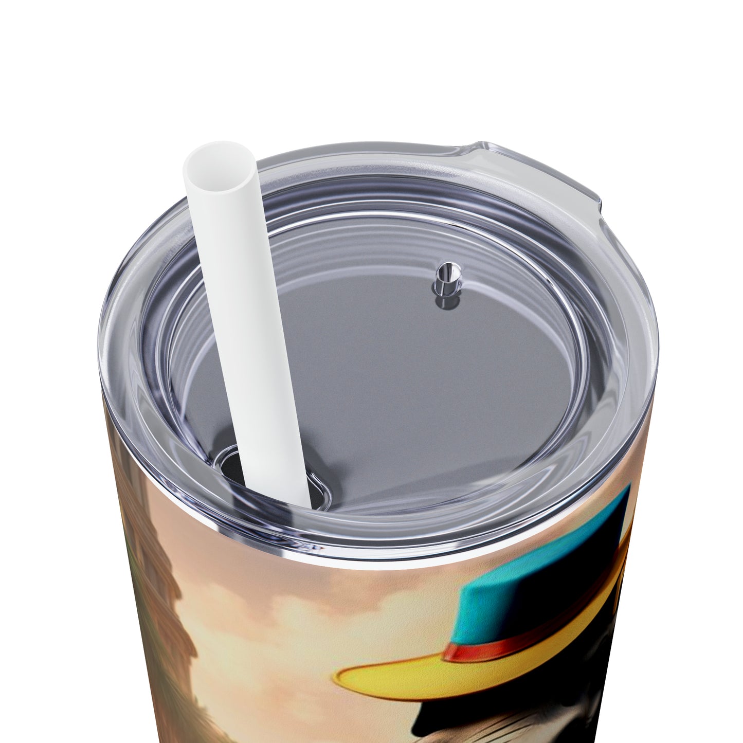 Havana Elephant themed  Skinny Tumbler with Straw, 20oz