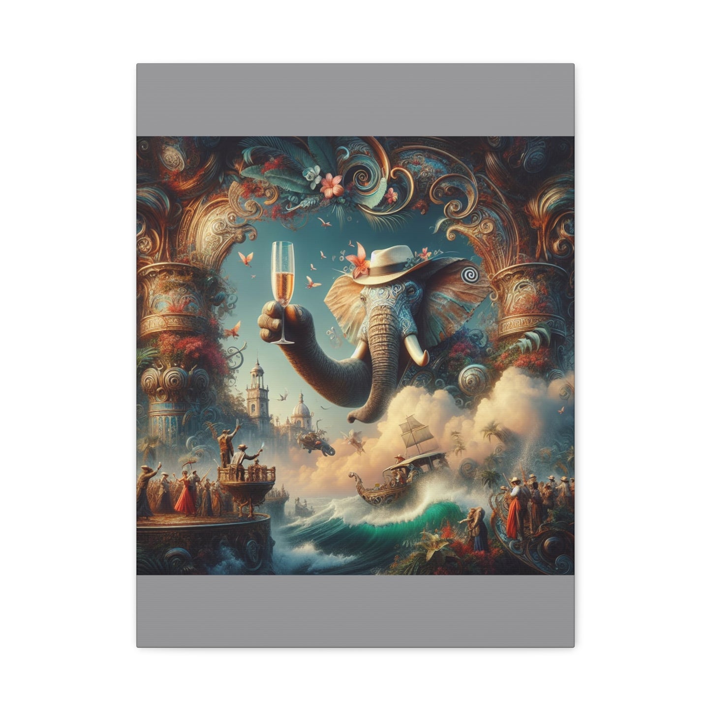 Havana Elephant  - Canvas Gallery Wrap - Havana Elephant - A Fanfare of the Fantastical