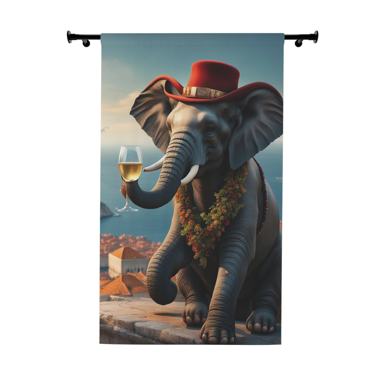 Havana Elephant Window Curtains - Dubrovnik  (1 Piece)