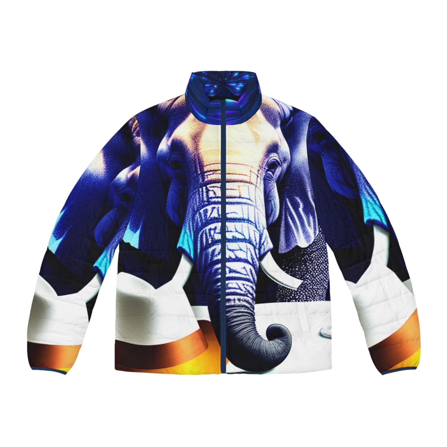 Havana Elephant Men's Puffer Jacket (AOP)