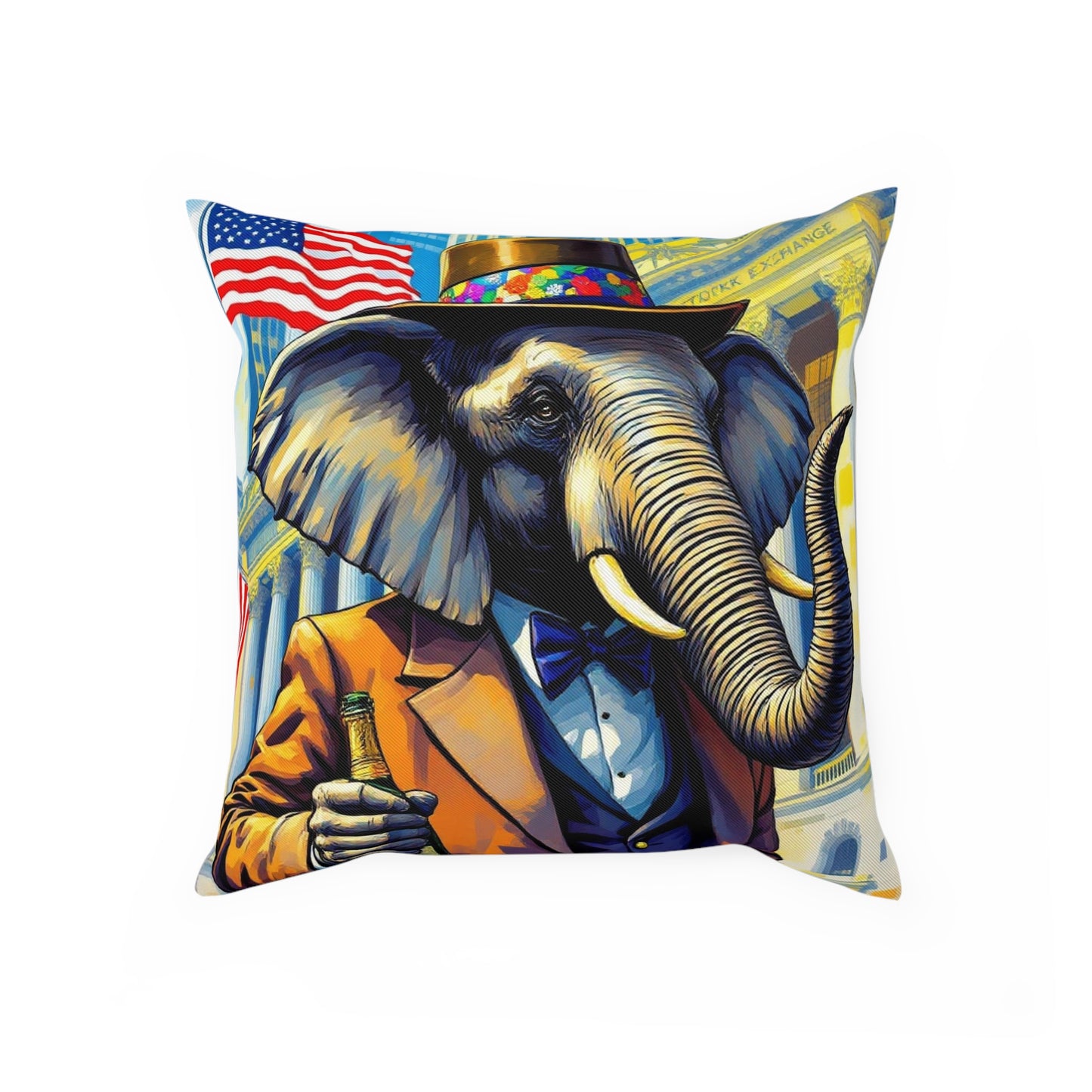 Cushion -Havana Elephant - The wall Street Titan and The Manhattan Socialite