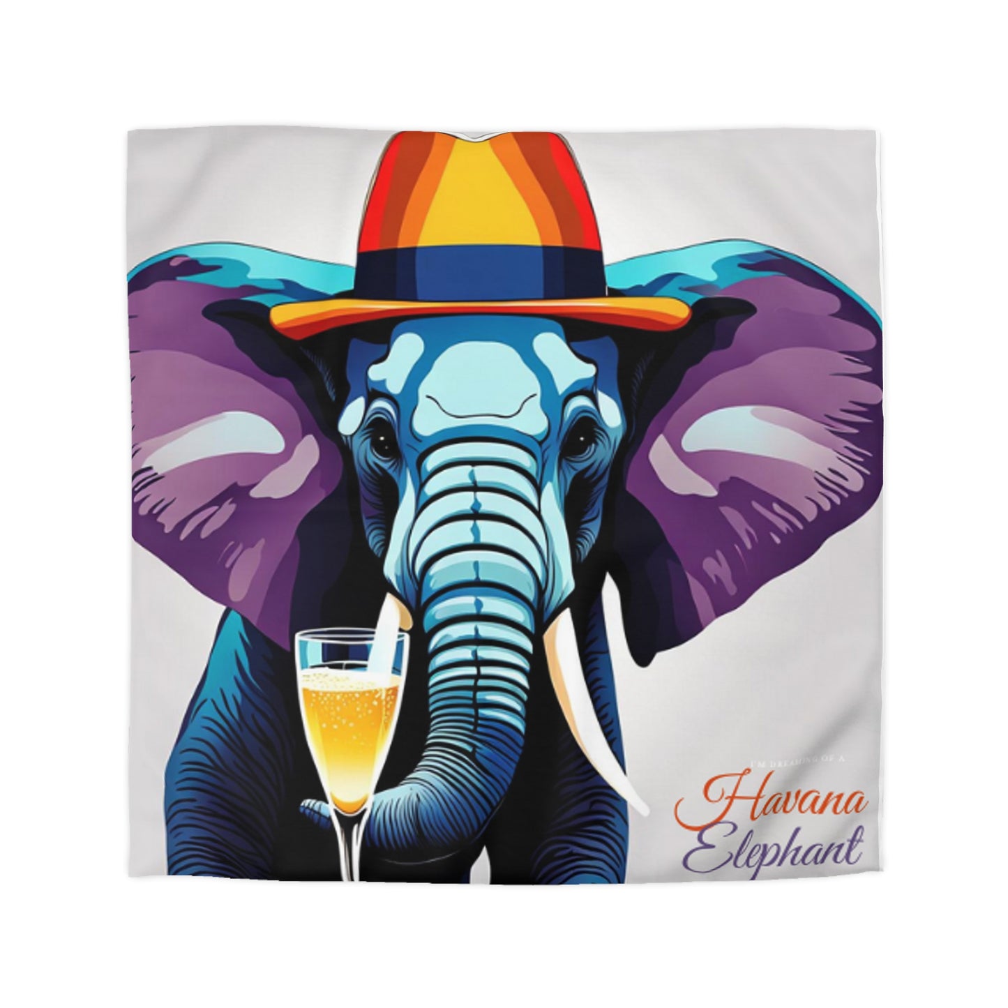 A Microfiber Duvet Cover- Havana Elephant themed