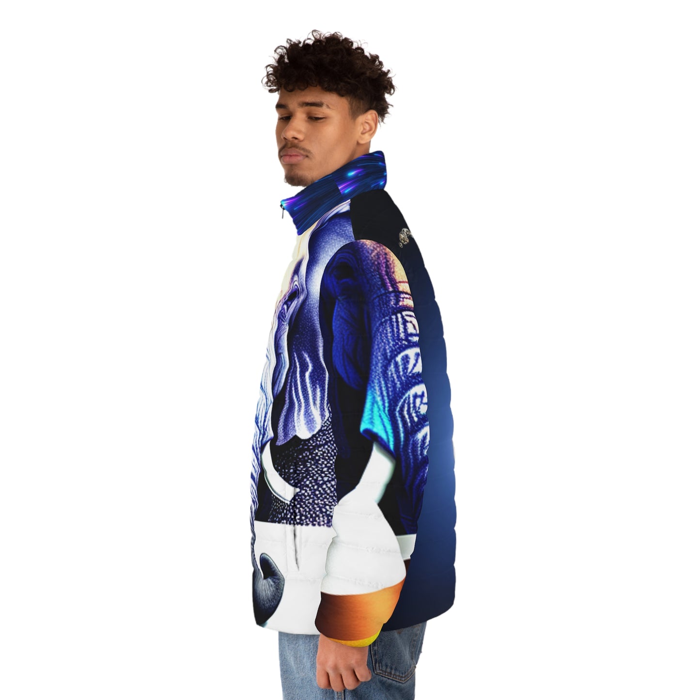 Havana Elephant Men's Puffer Jacket (AOP)