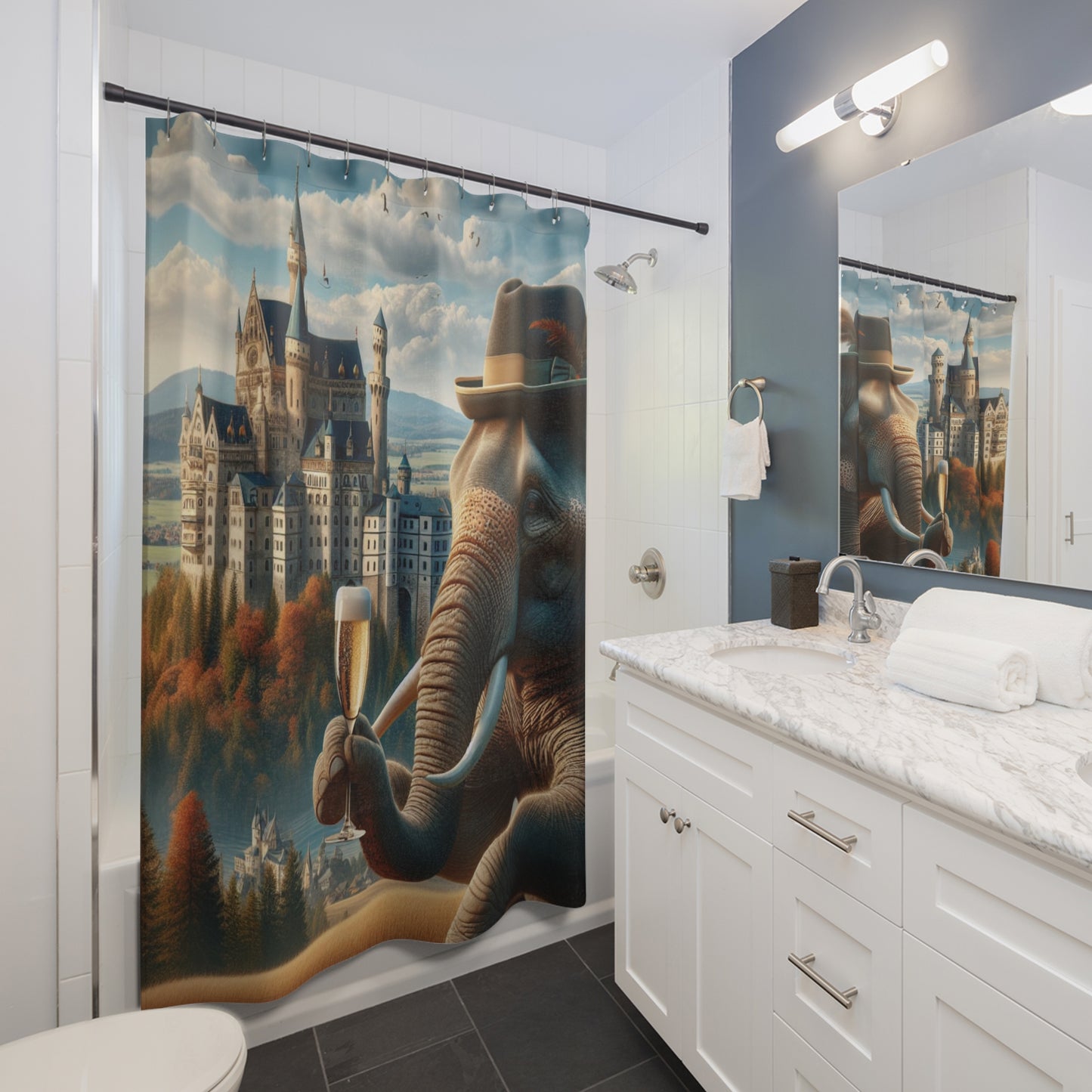 Bavarian Castle Havana Elephant - Shower Curtain