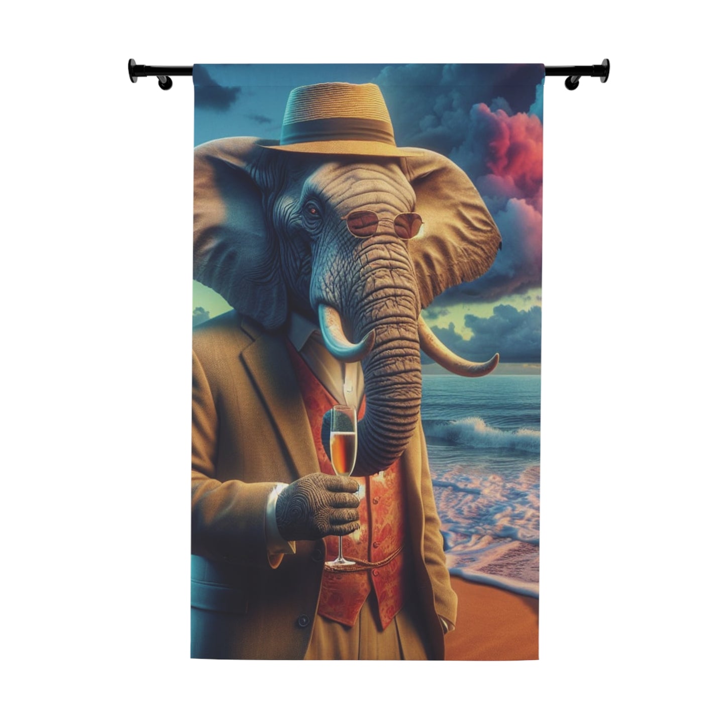 Havan Elephant Window Curtains (1 Piece)