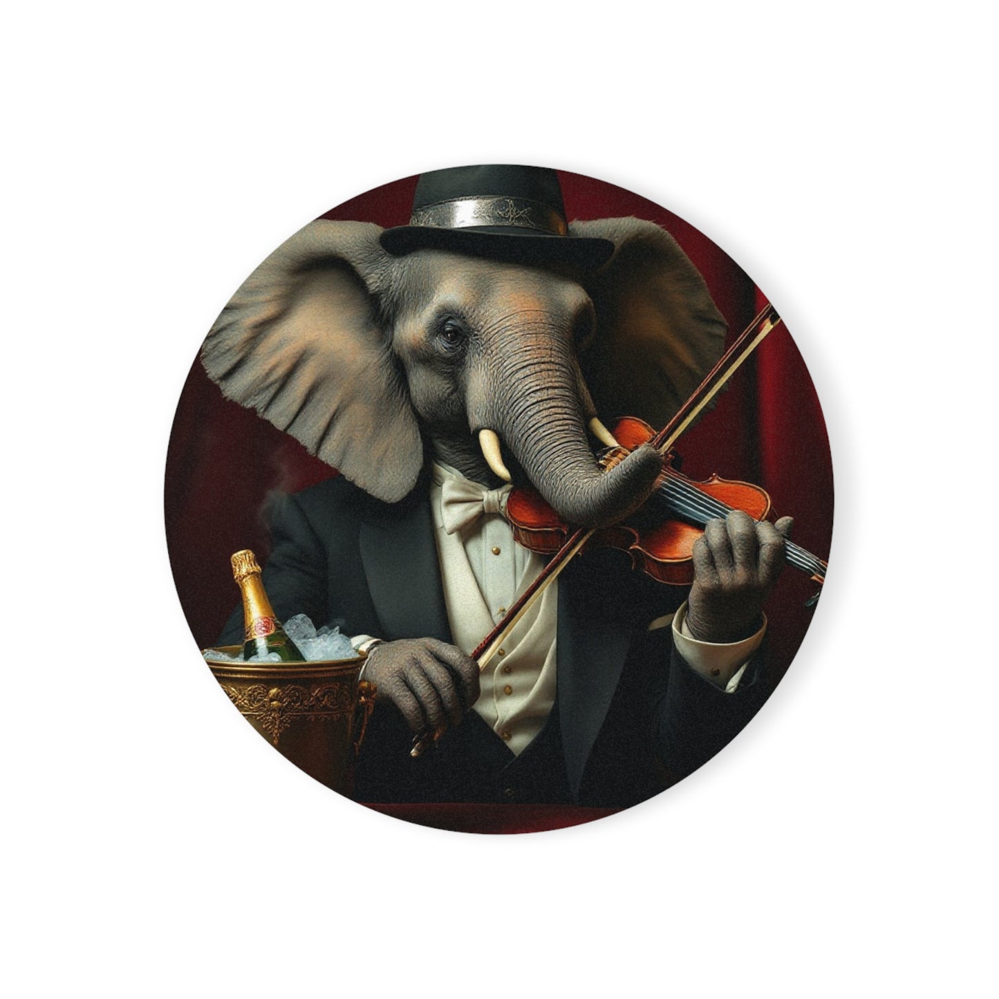 Cork Back Coaster - Havana Elephant - The Virtuoso Violinist