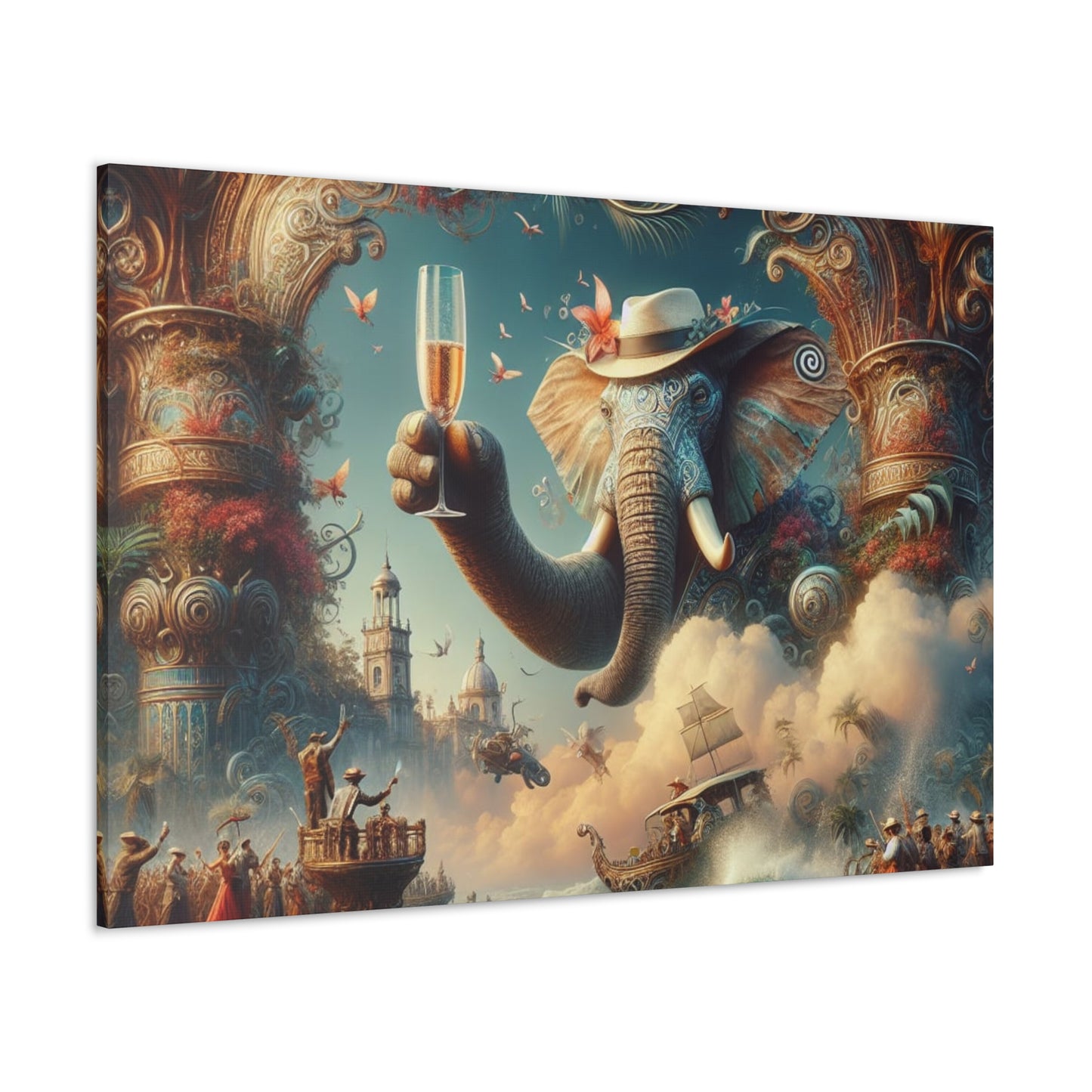 Havana Elephant  - Canvas Gallery Wrap - Havana Elephant - A Fanfare of the Fantastical