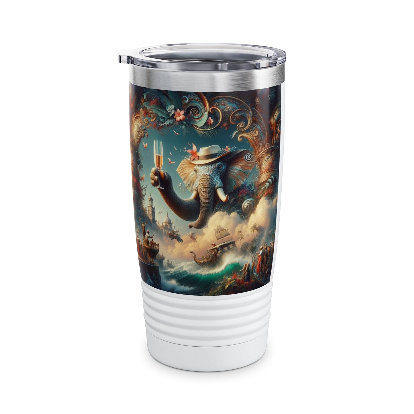 Ringneck Tumbler, 20oz  - Havana Elephant - The Pachyderm's Grand Voyage