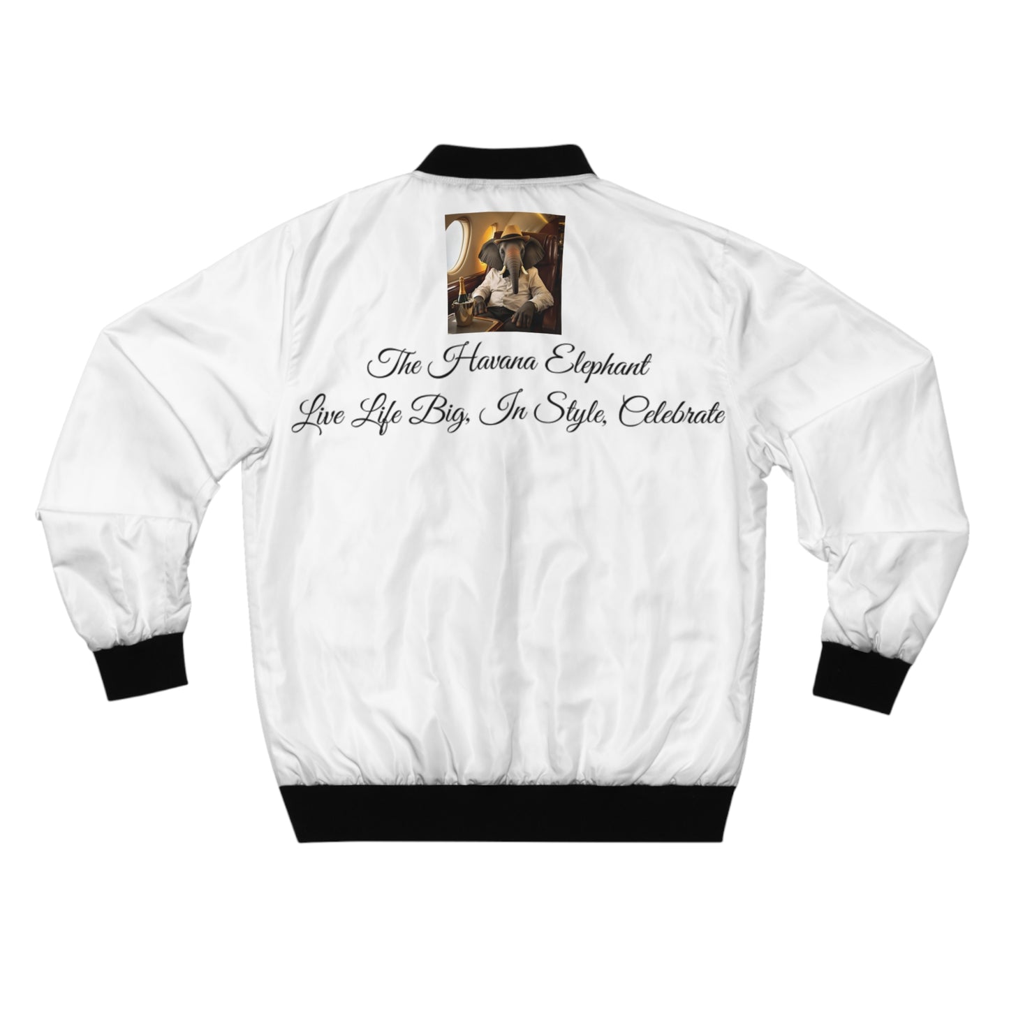 Mens Bomber Jacket - Havana Elephant - The FIrst Class Voyager