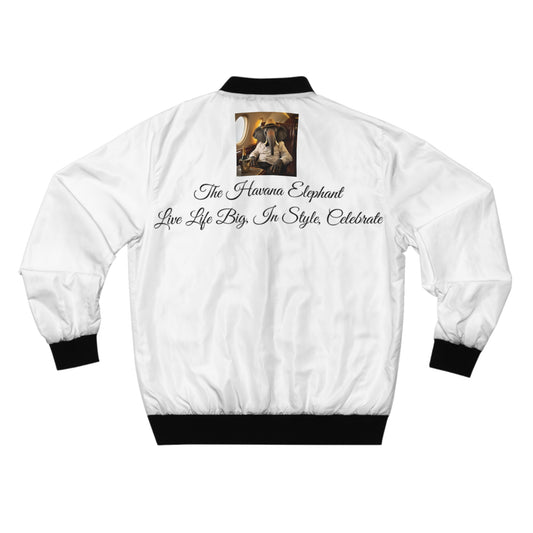 Mens Bomber Jacket - Havana Elephant - The FIrst Class Voyager
