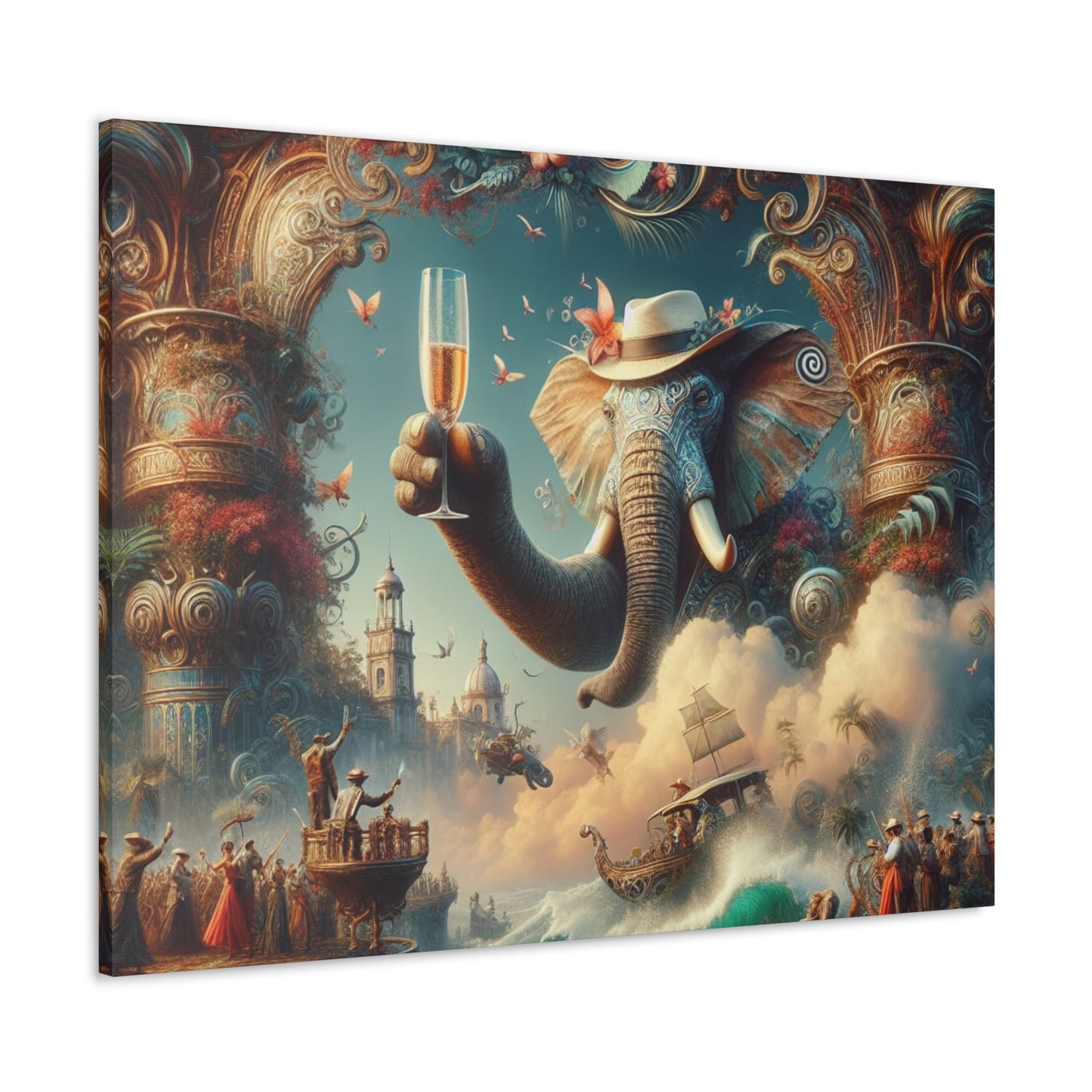 Havana Elephant  - Canvas Gallery Wrap - Havana Elephant - A Fanfare of the Fantastical