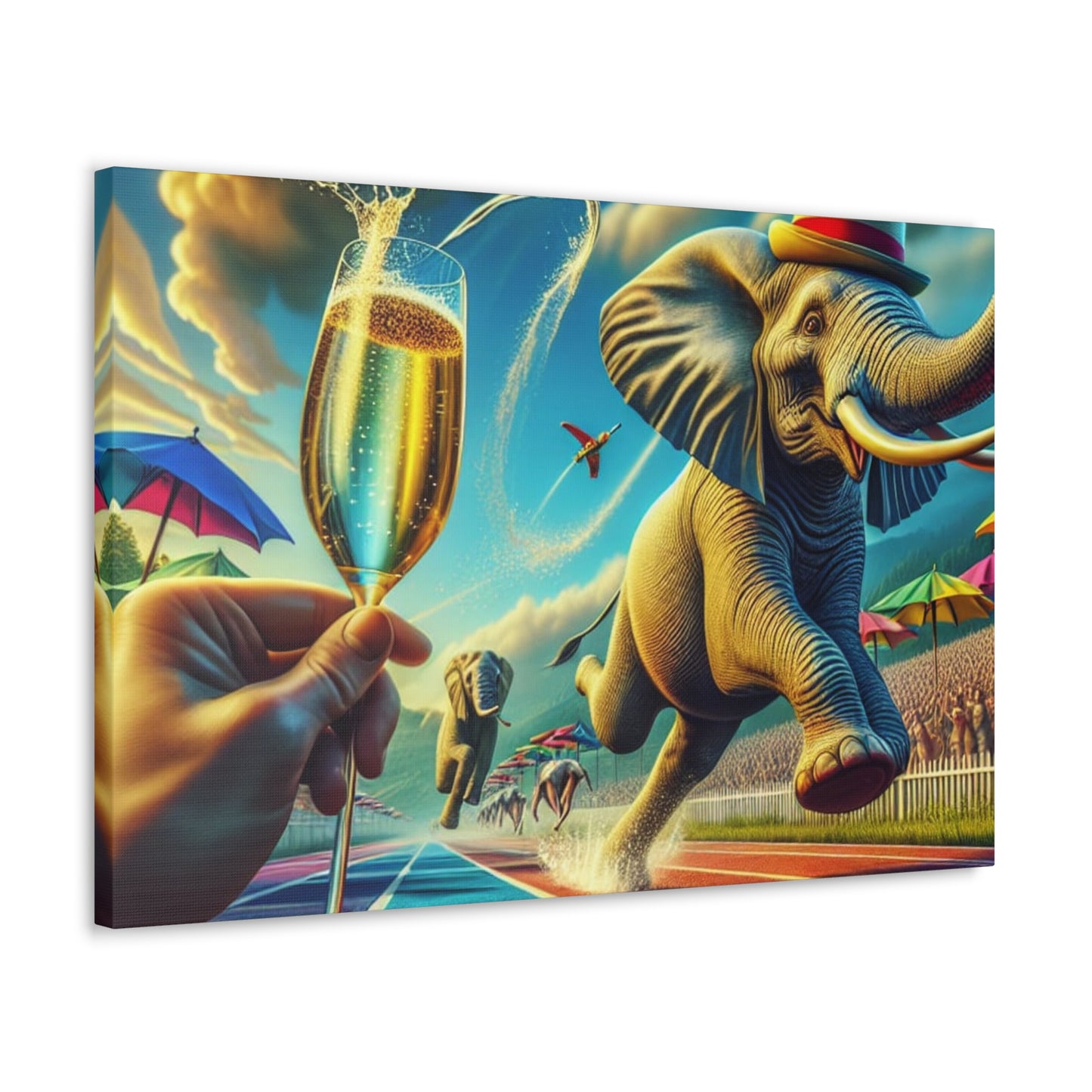 Canvas Gallery Wrap - The Havana Elephant 100 metre dash!