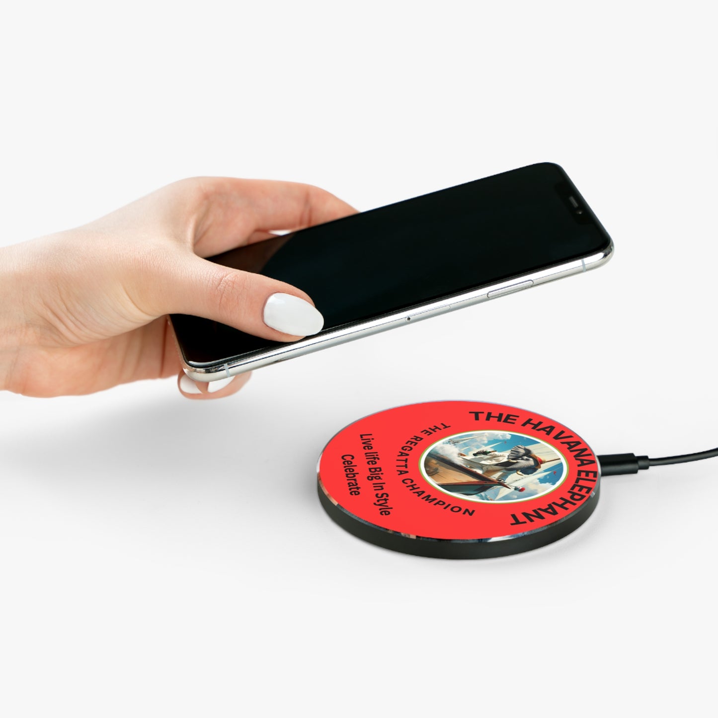 Wireless Charger - Elegant Havana Elephant  Fast Charging with Stylish Design