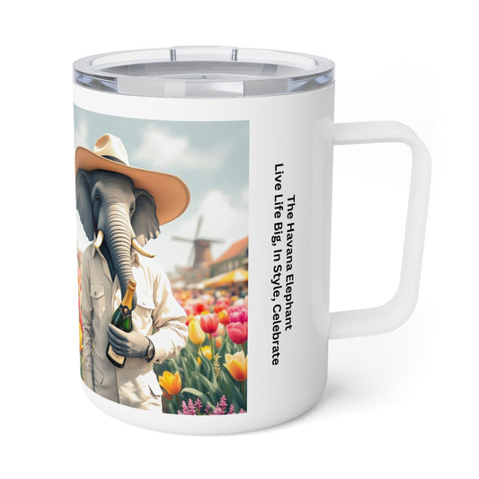 Insulated Coffee Mug, 10oz - Havana Elephant - The Festival Headliner & The Dutch Gardener