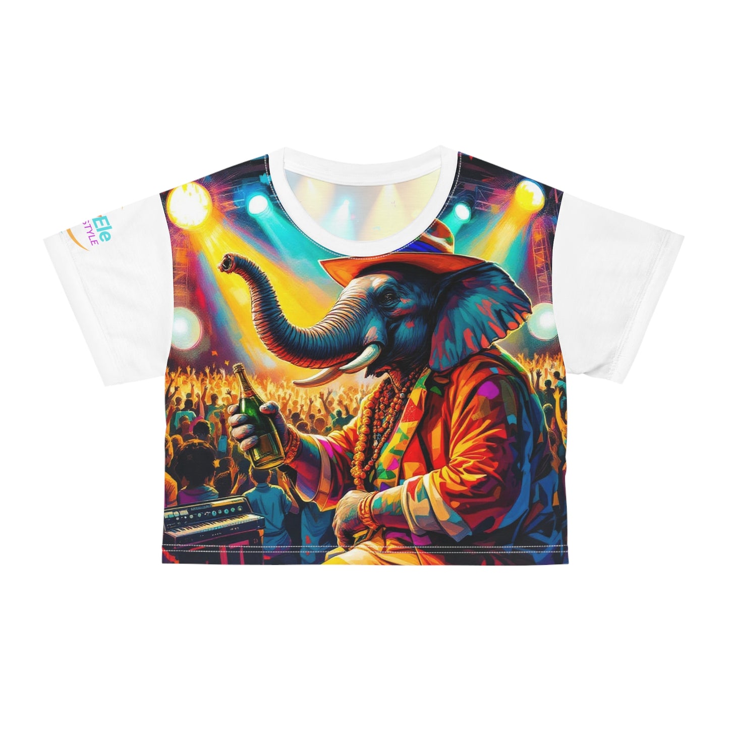 Whimsical Elephant Crop Tee - The Festival Headliner !