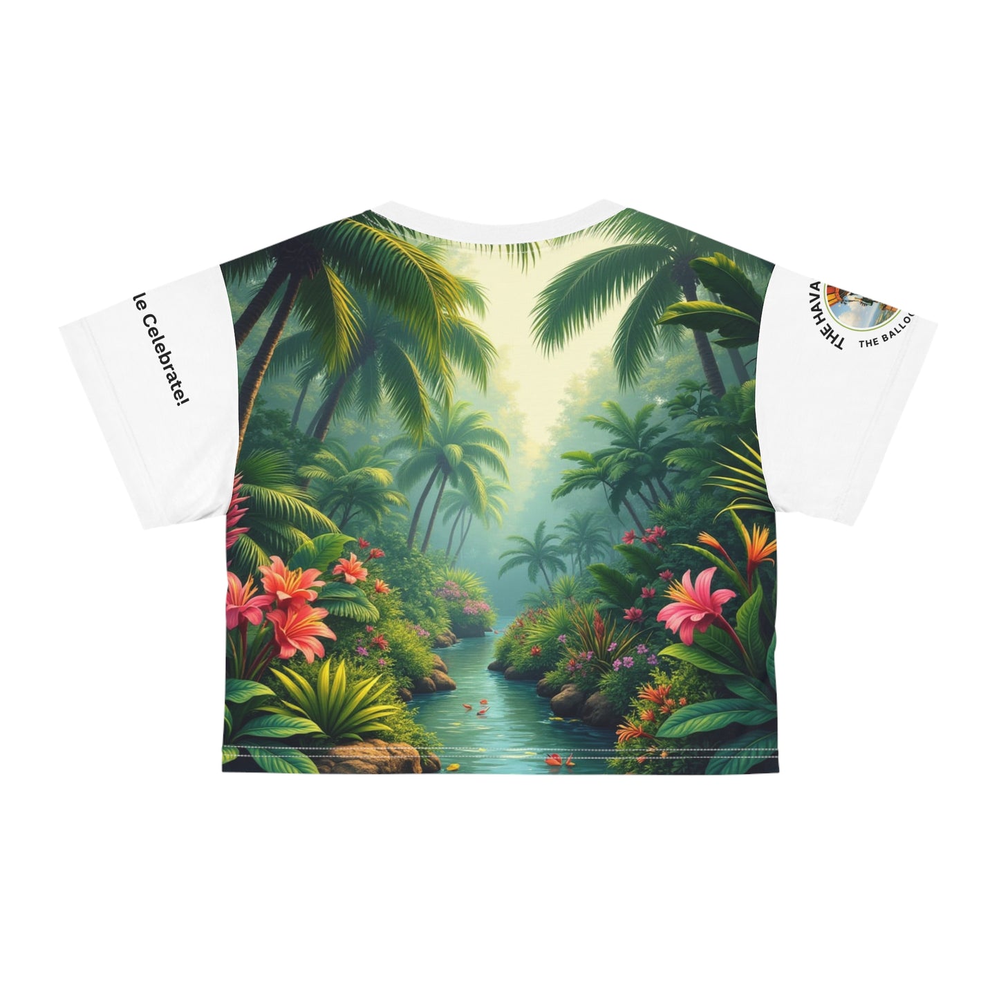 Whimsical Elephant Crop Tee - The Balloon Voyager