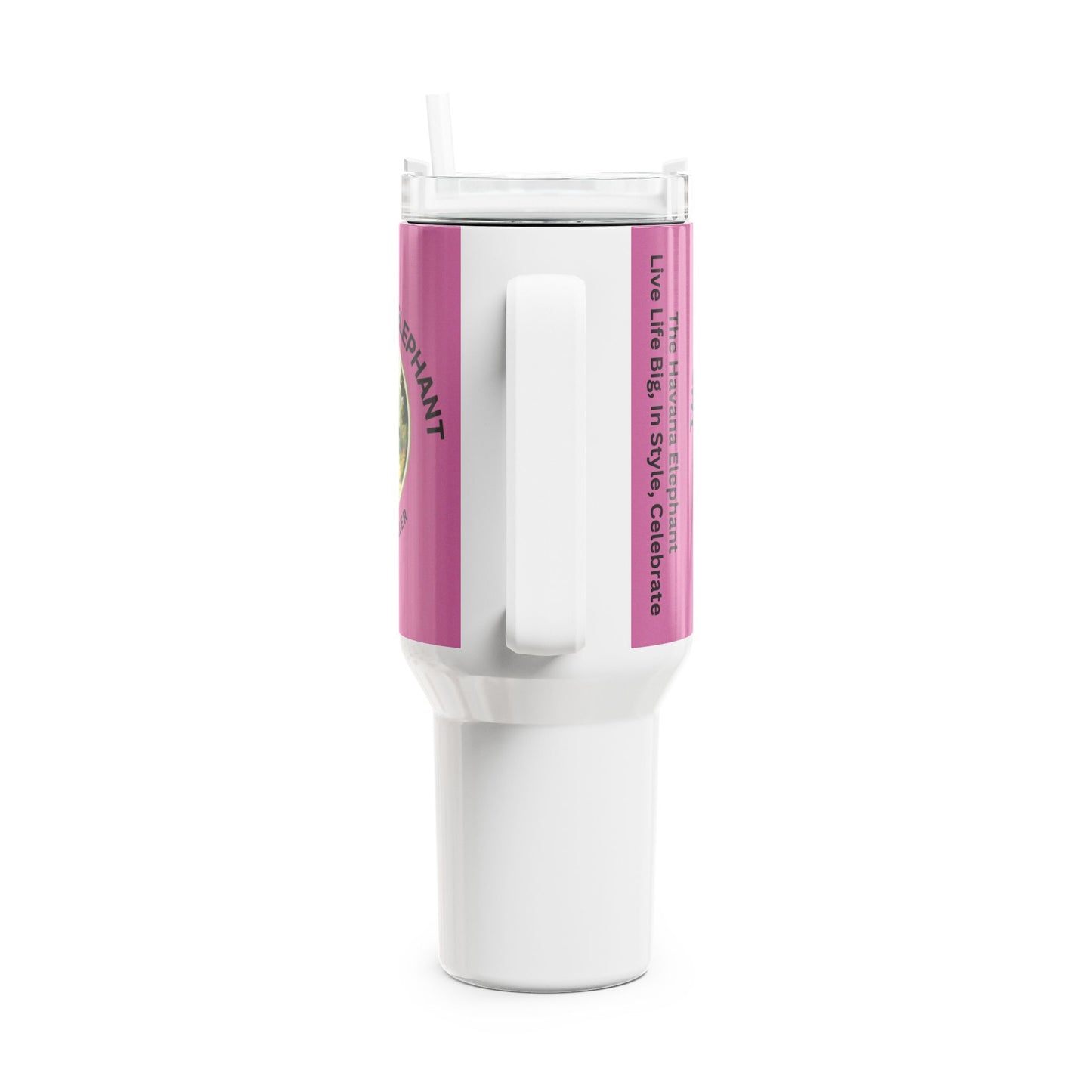 Tumbler, 40oz - Havana Elephant Style - with Motto and Iconic Imagery