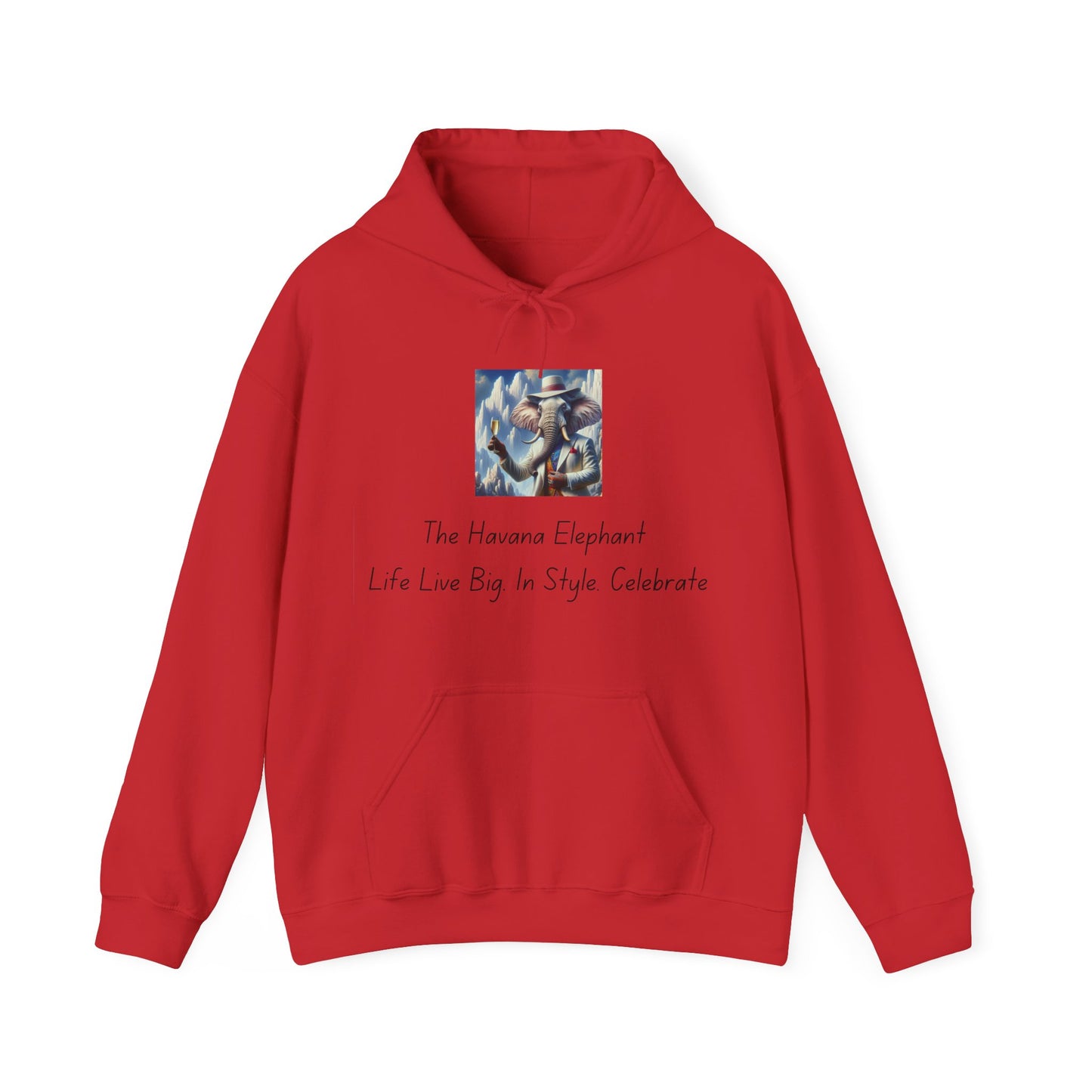 Sweatshirt -  Heavy Blend Hooded - Havana Elephant - Raising a Glass.