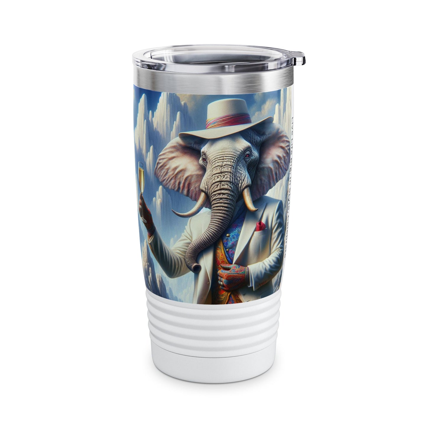 Ringneck Tumbler, 20oz -Havana Elephant - The Wall Street Titan & The Distinguished Pachyderm's Toast