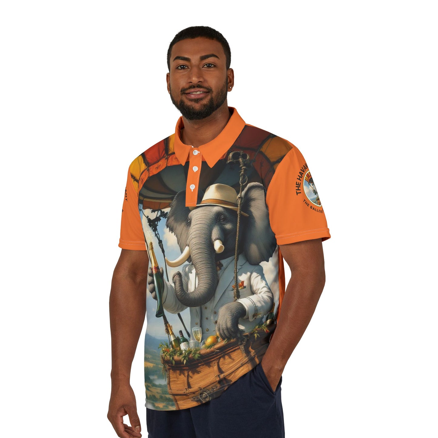 Polo Shirt  Unisex -  The Havana Elephant - The Balloon Voyager