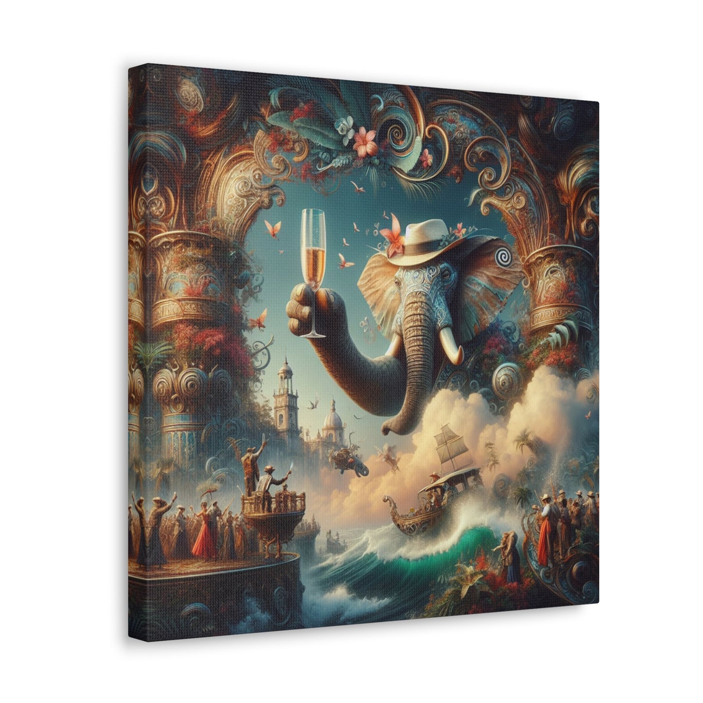 Havana Elephant  - Canvas Gallery Wrap - Havana Elephant - A Fanfare of the Fantastical