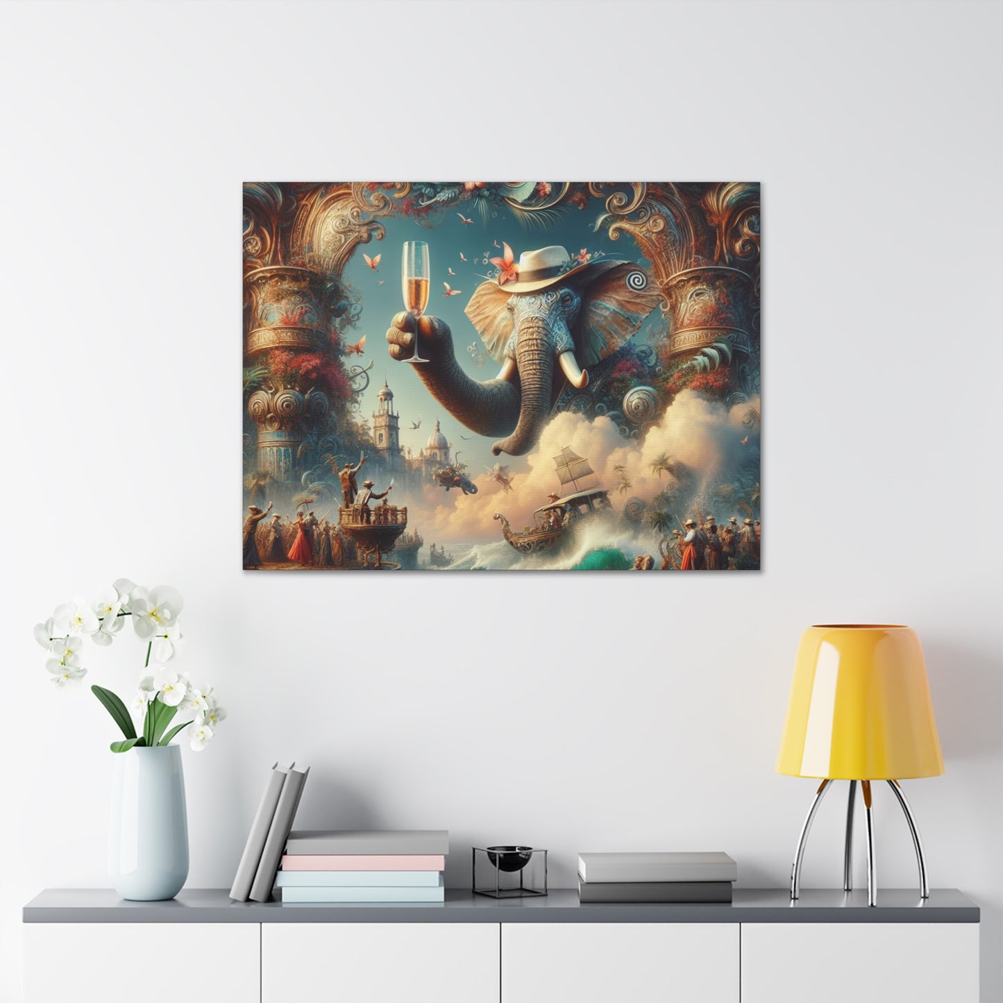 Havana Elephant  - Canvas Gallery Wrap - Havana Elephant - A Fanfare of the Fantastical