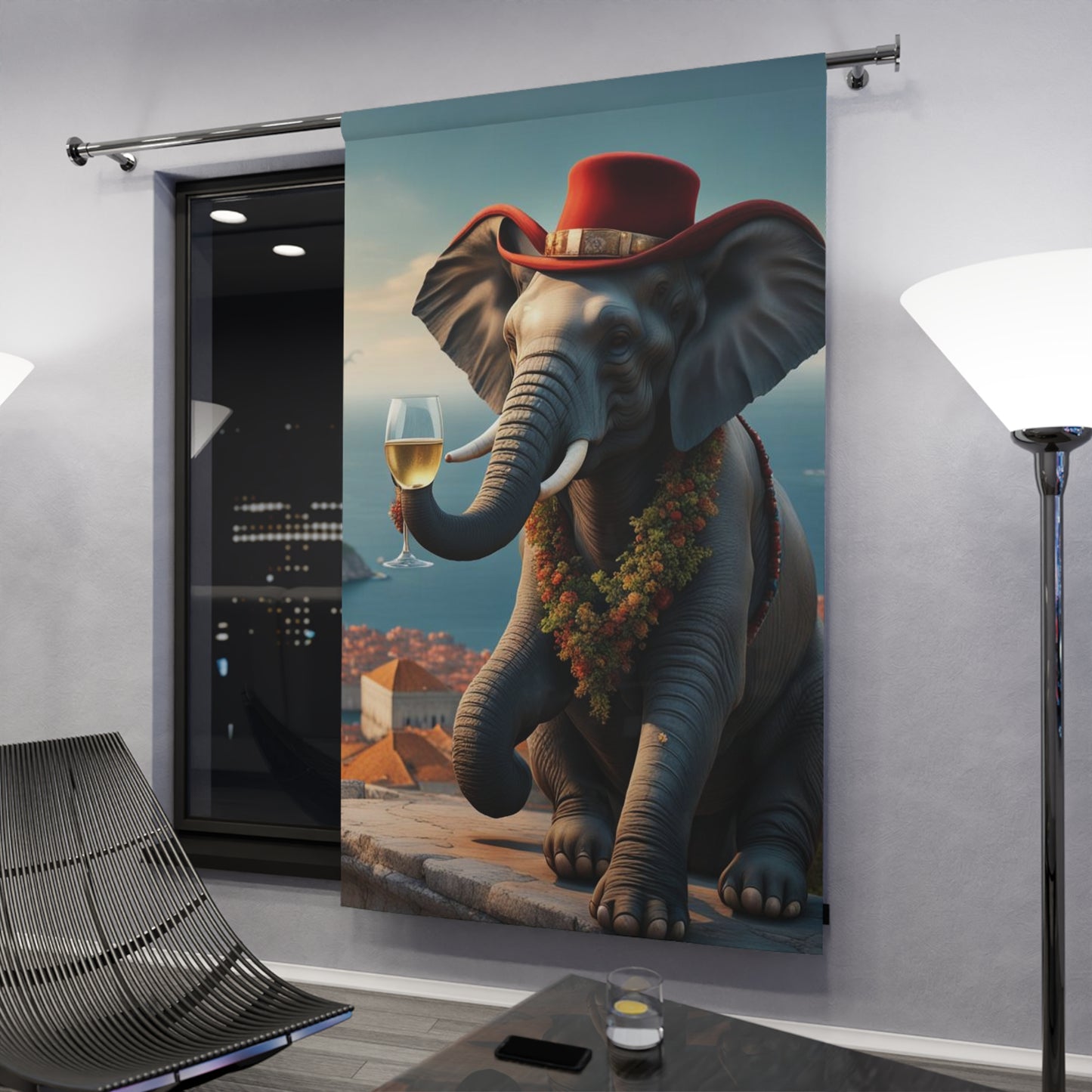 Havana Elephant Window Curtains - Dubrovnik  (1 Piece)