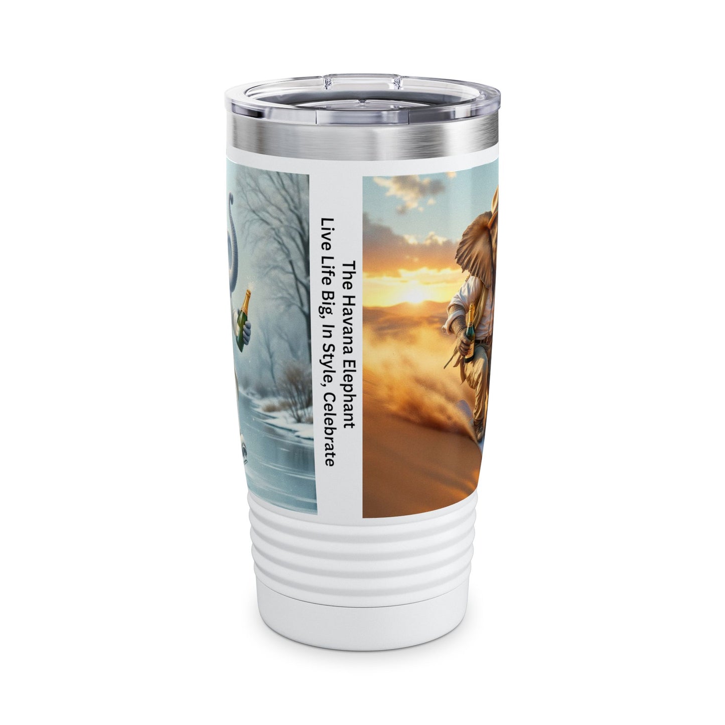 A Ringneck Tumbler, 20oz - Havana Elephant - The Desert Rider & The Ice Skater