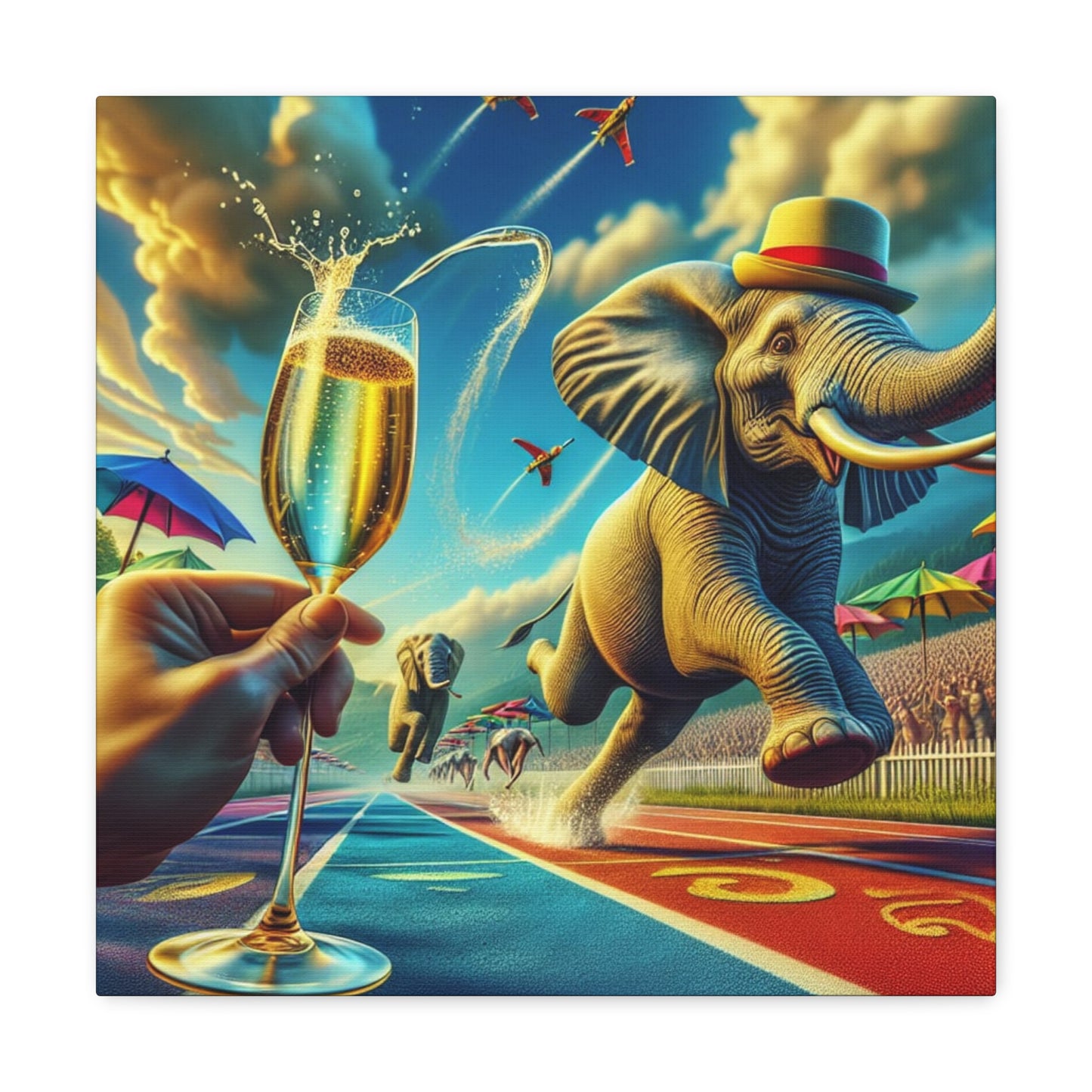 Canvas Gallery Wrap - The Havana Elephant 100 metre dash!