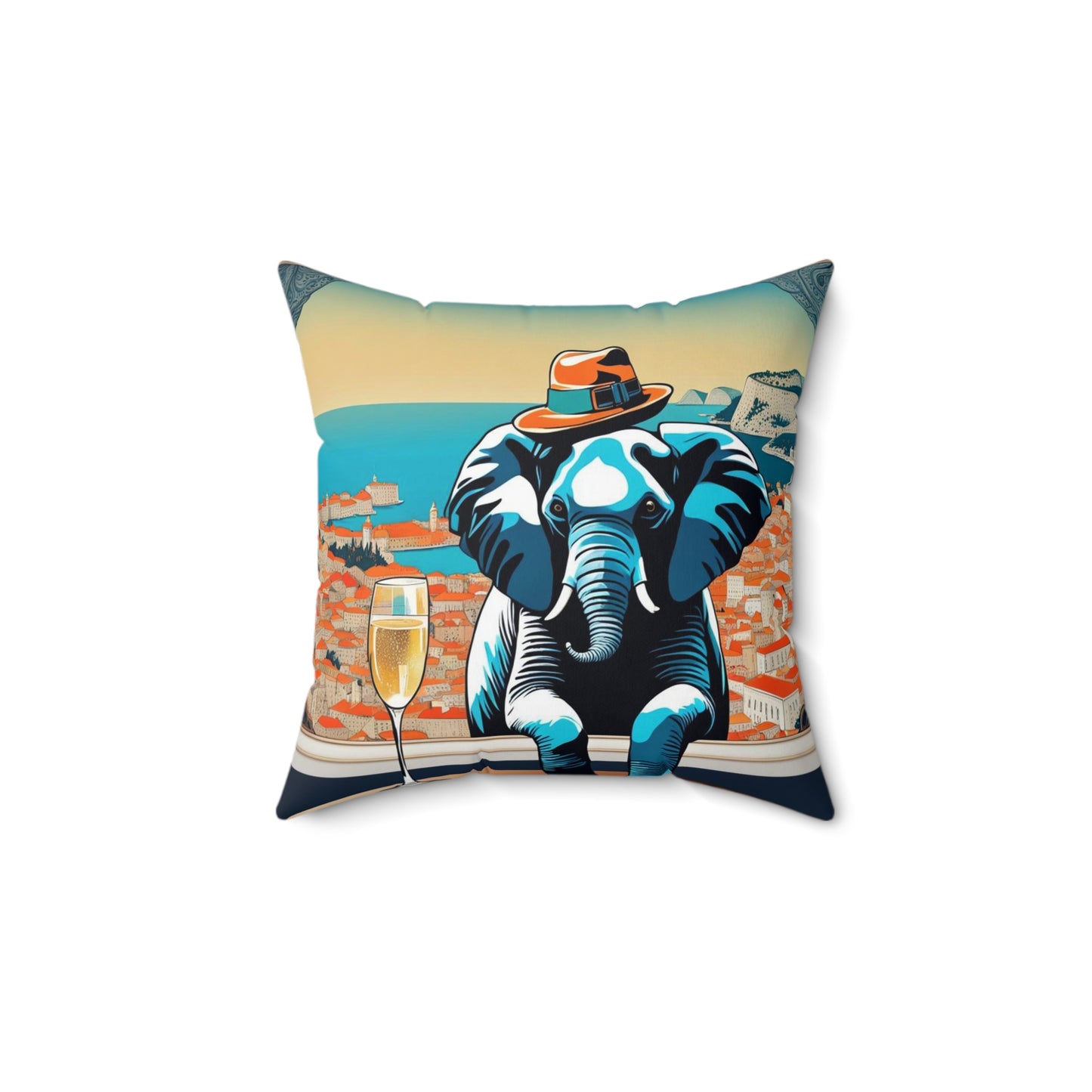 Havana Elephant branded - Spun Polyester Square Pillow
