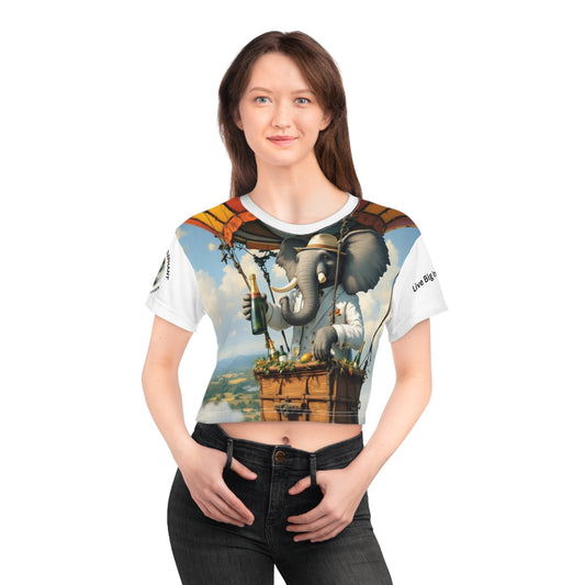 Havana Elephant Crop Tee - The Balloon Voyager