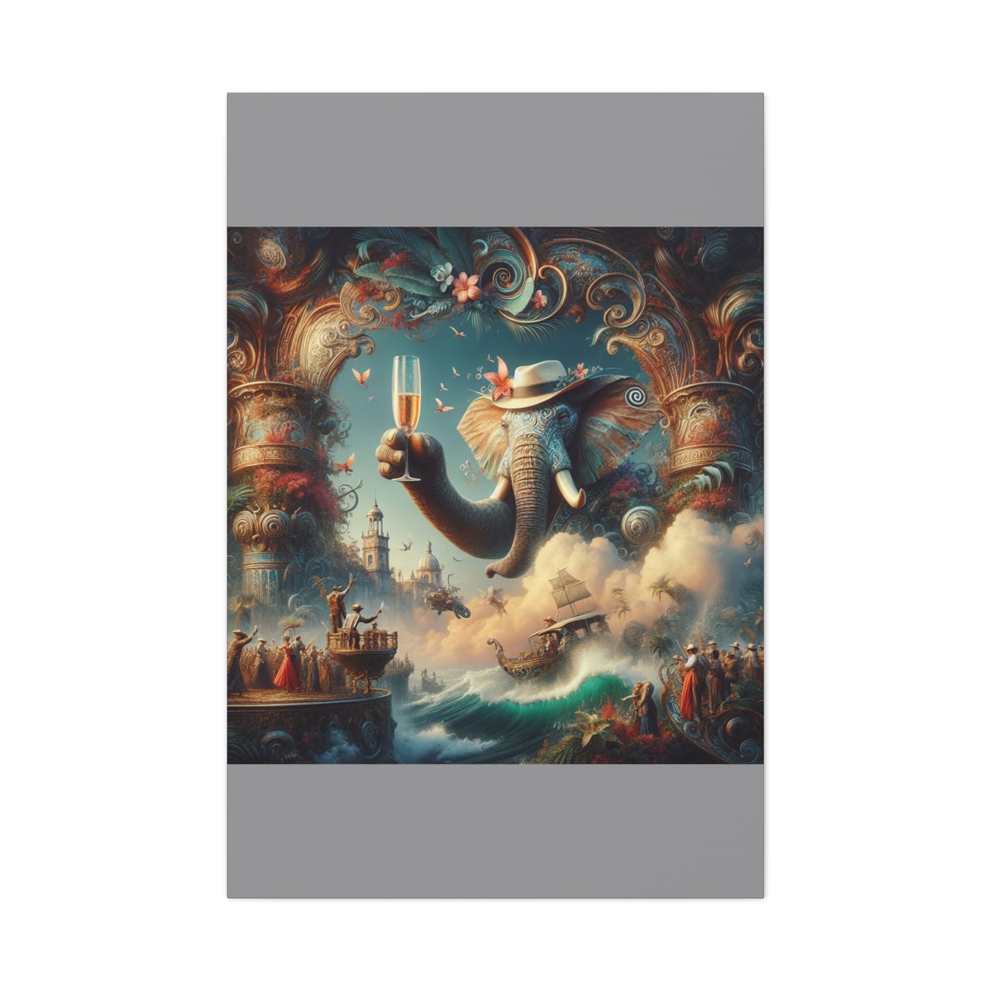 Havana Elephant  - Canvas Gallery Wrap - Havana Elephant - A Fanfare of the Fantastical