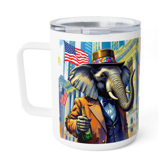 Insulated Coffee Mug, 10oz - Havana Elephant - The Wall Street Titan & The Manhattan Socialite
