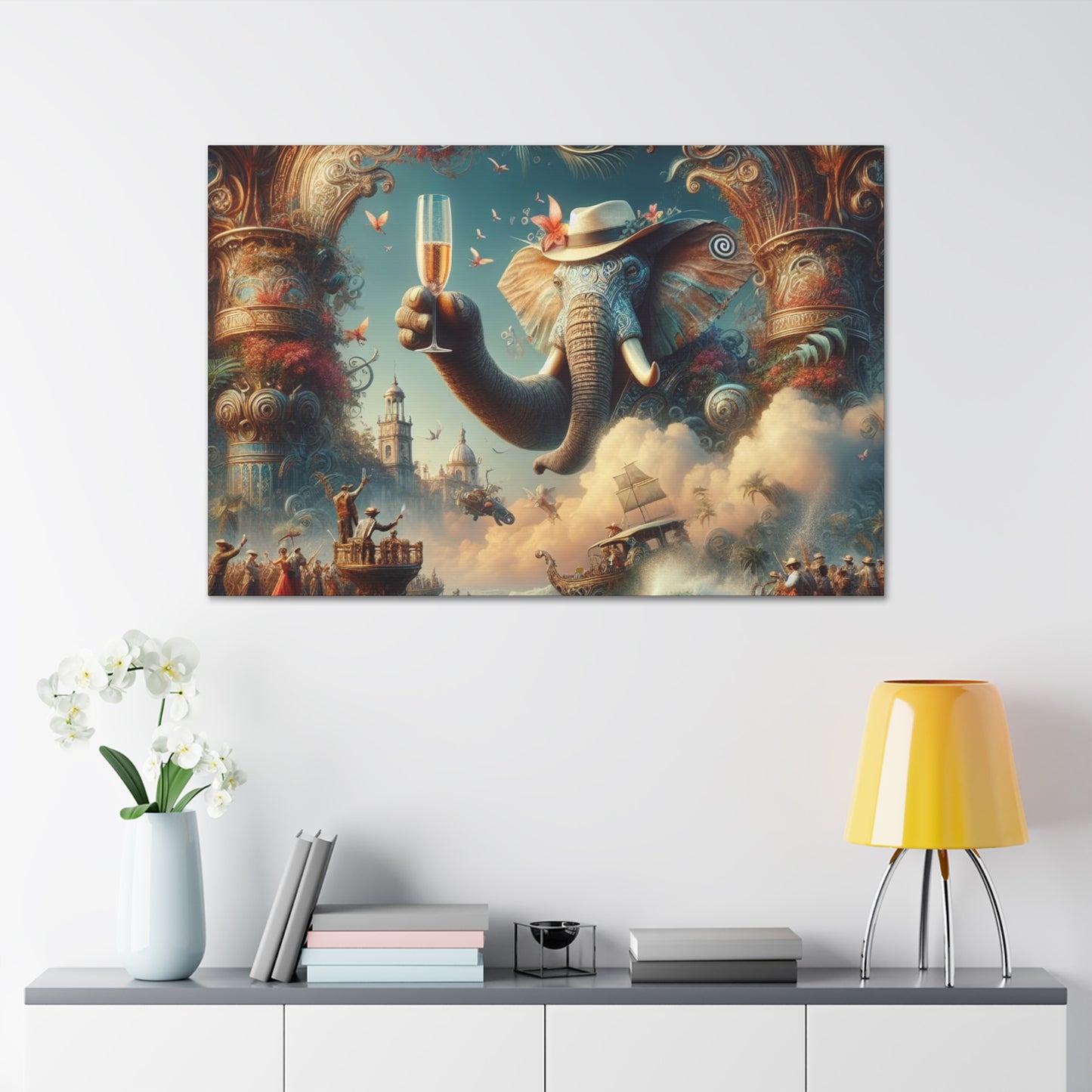 Havana Elephant  - Canvas Gallery Wrap - Havana Elephant - A Fanfare of the Fantastical