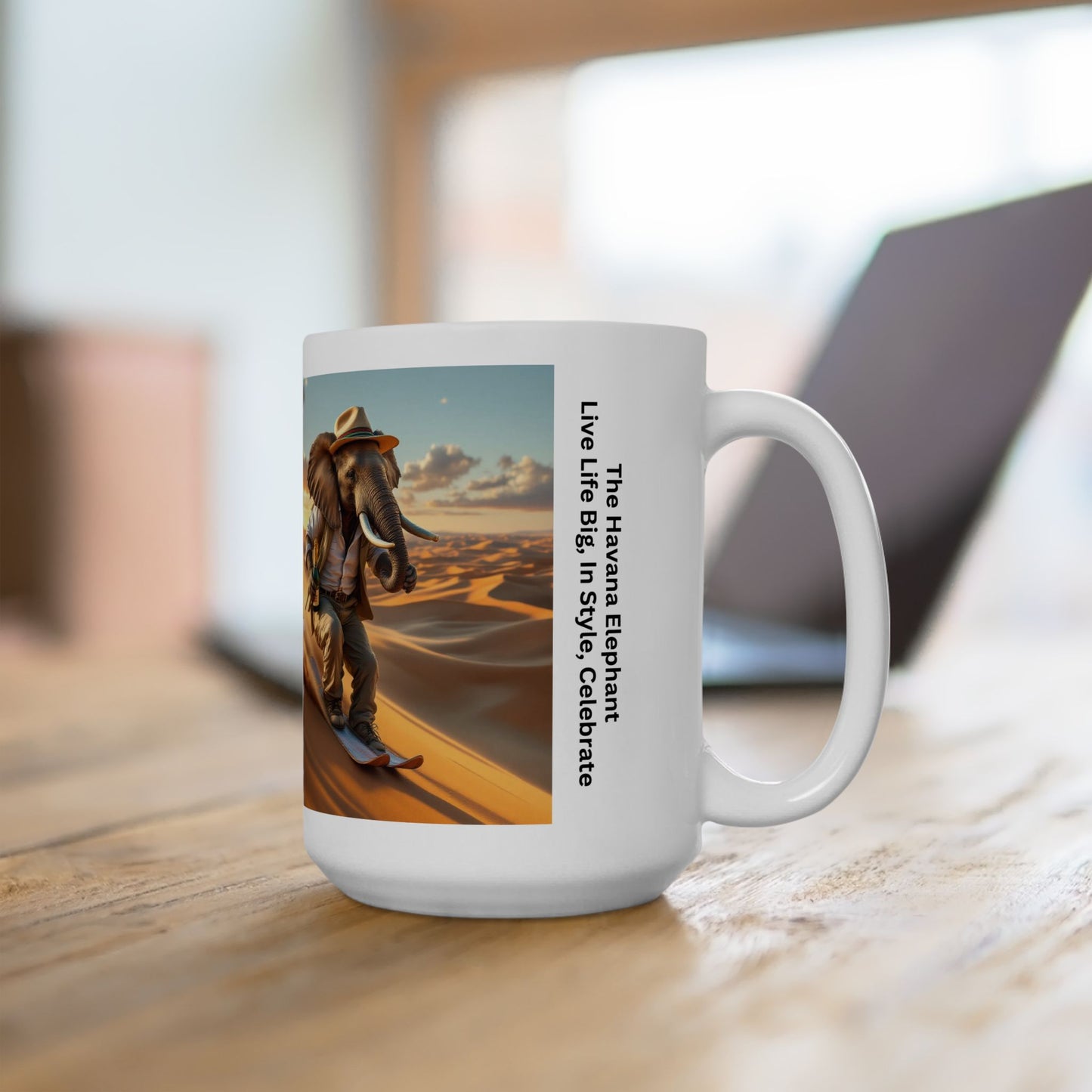 Ceramic Mug 15oz -Havana Elephant - The Desert Rider & The Park Roller