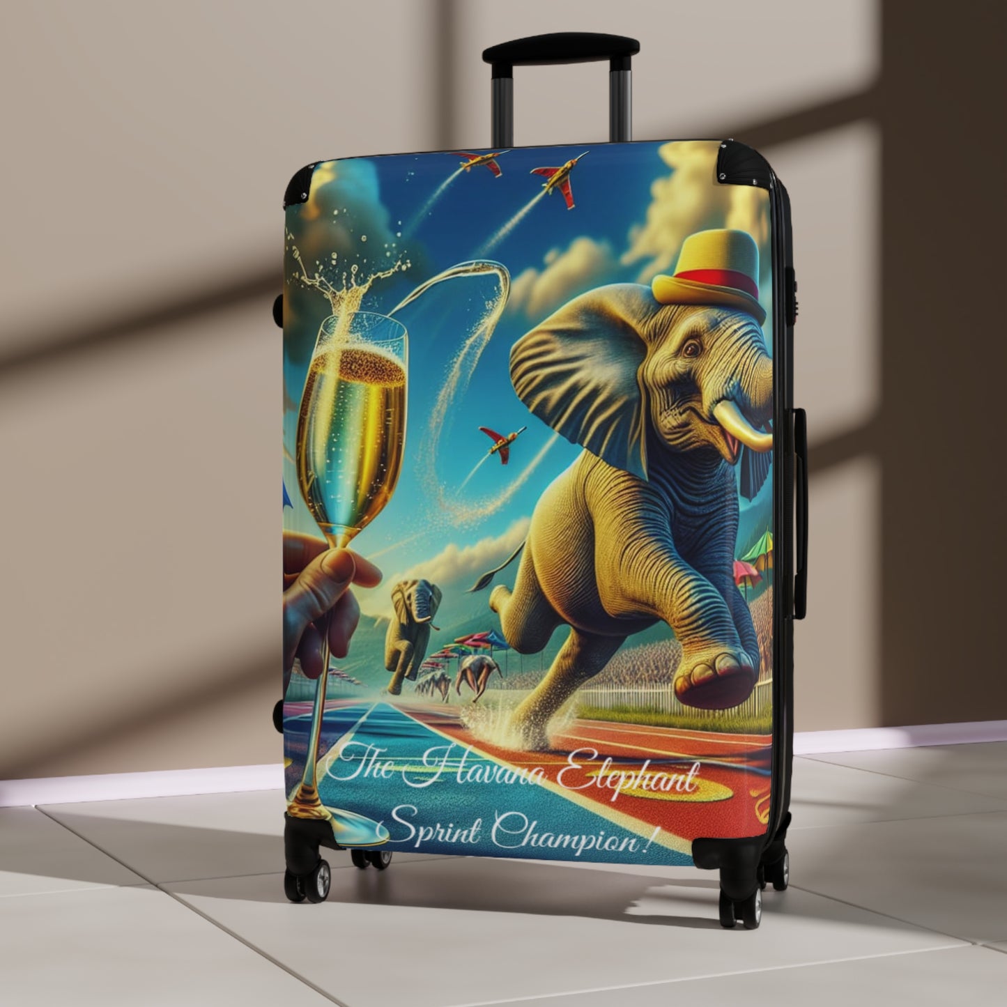 Havana Elephant Suitcase Stylish - The Sprint Champion (Captioned)