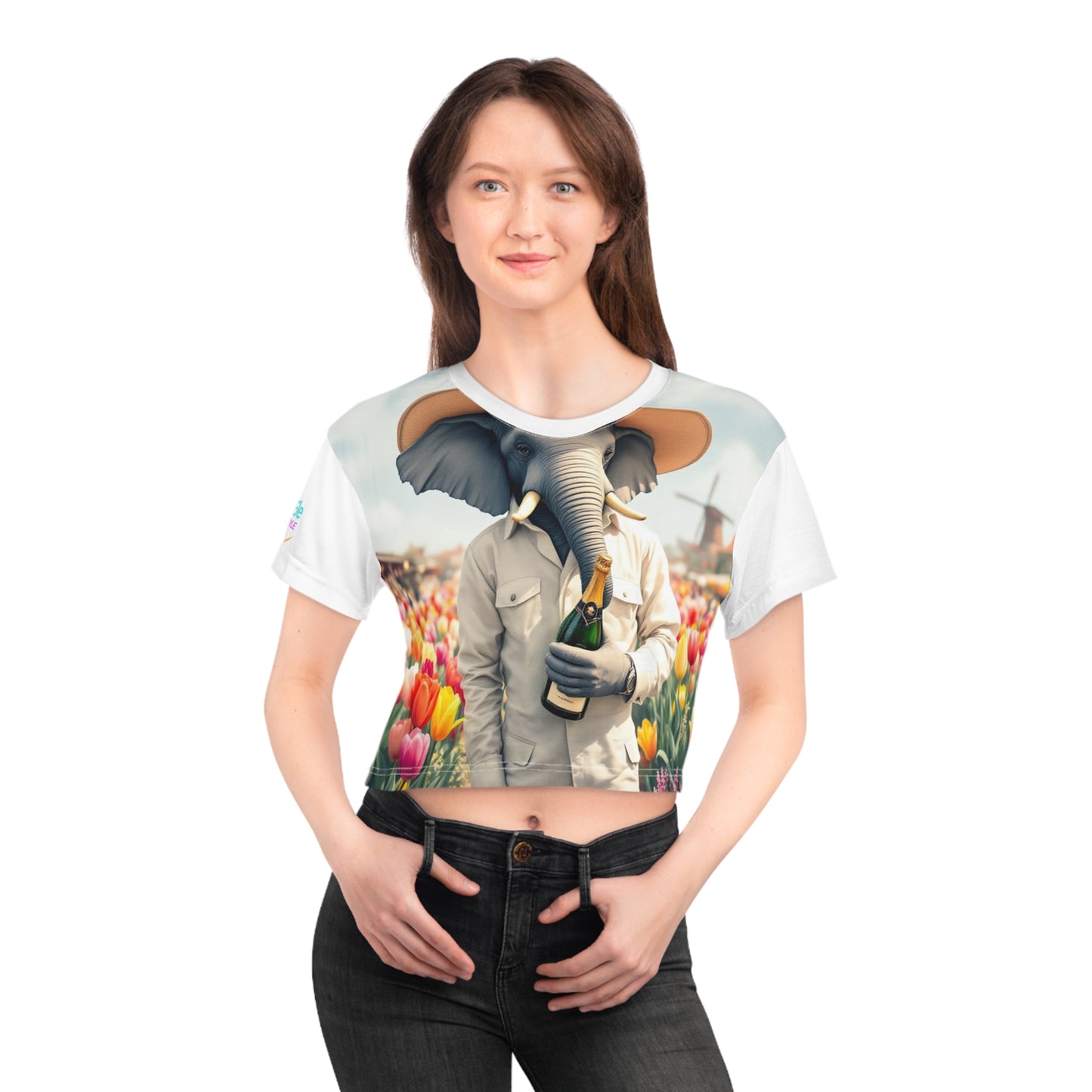 Whimsical Elephant Crop Tee - The Dutch Gardener