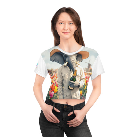 Whimsical Elephant Crop Tee - The Dutch Gardener