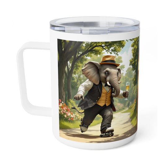 Insulated Coffee Mug, 10oz - Havana Elephant - The Desert Rider & The Park Roller