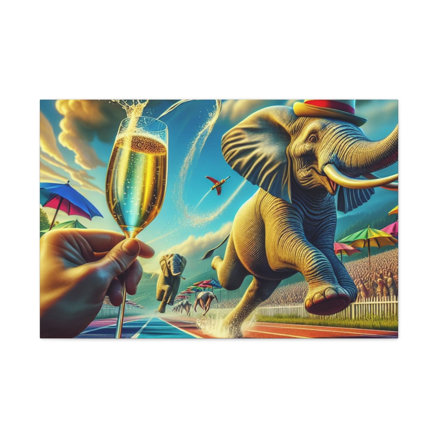 Canvas Gallery Wrap - The Havana Elephant 100 metre dash!