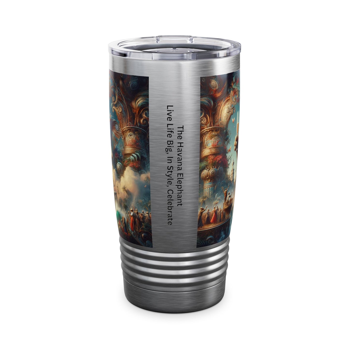 Ringneck Tumbler, 20oz  - Havana Elephant - The Pachyderm's Grand Voyage