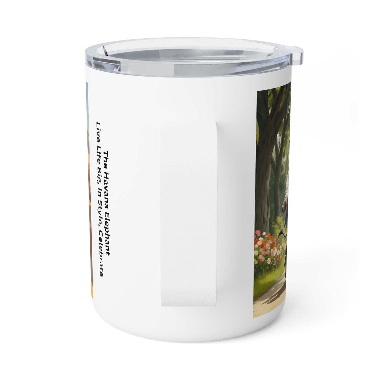 Insulated Coffee Mug, 10oz - Havana Elephant - The Desert Rider & The Park Roller
