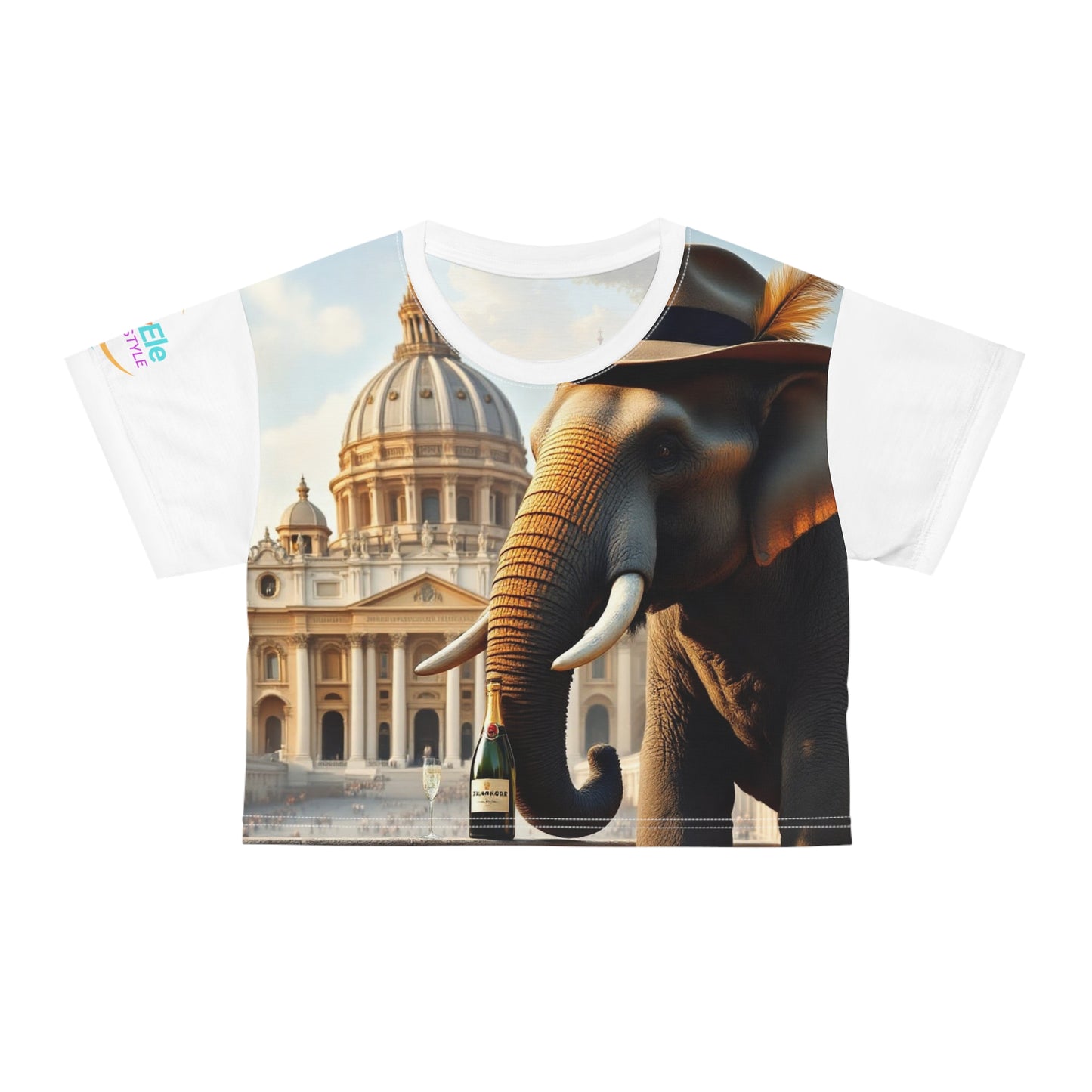 Whimsical Elephant Crop Tee - The Vatican Visitor