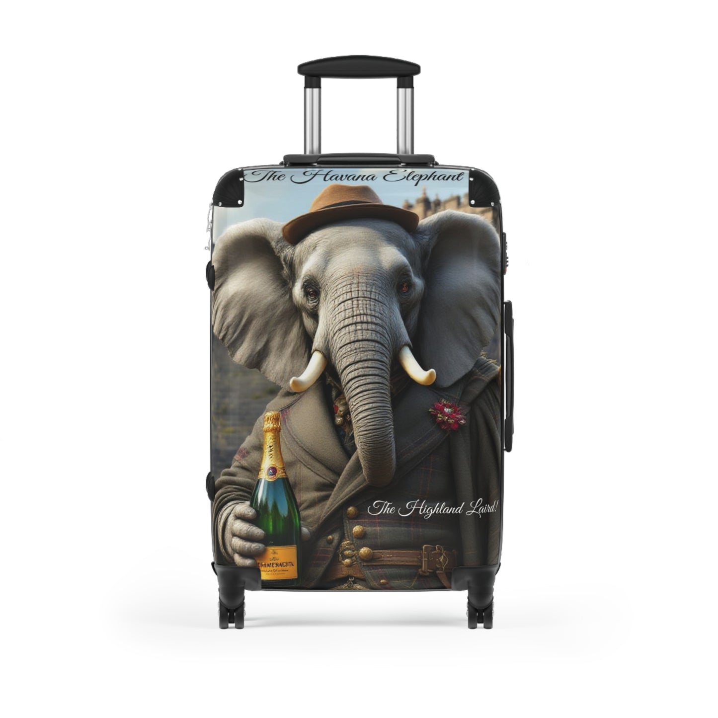A Havana Elephant Suitcase - The Highland Laird (Captioned)