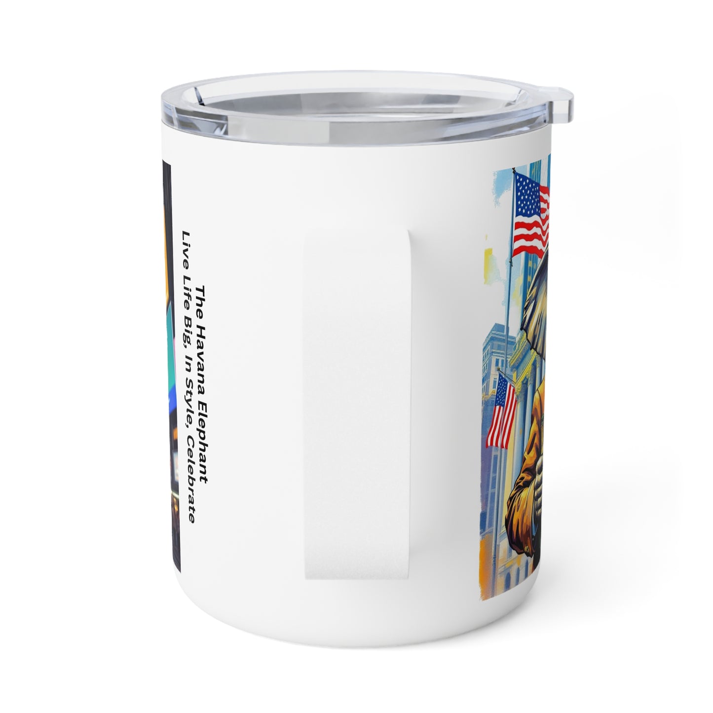 Insulated Coffee Mug, 10oz - Havana Elephant - The Wall Street Titan & The Manhattan Socialite