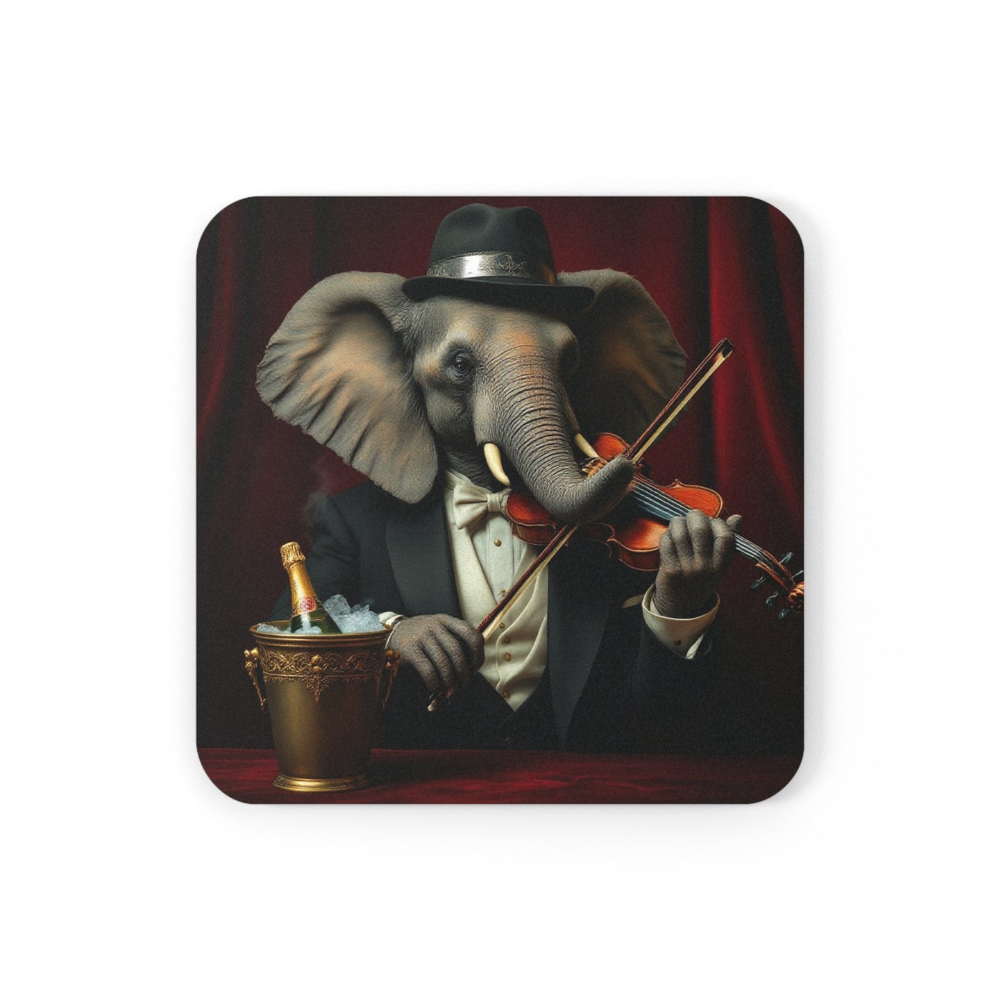 Cork Back Coaster - Havana Elephant - The Virtuoso Violinist