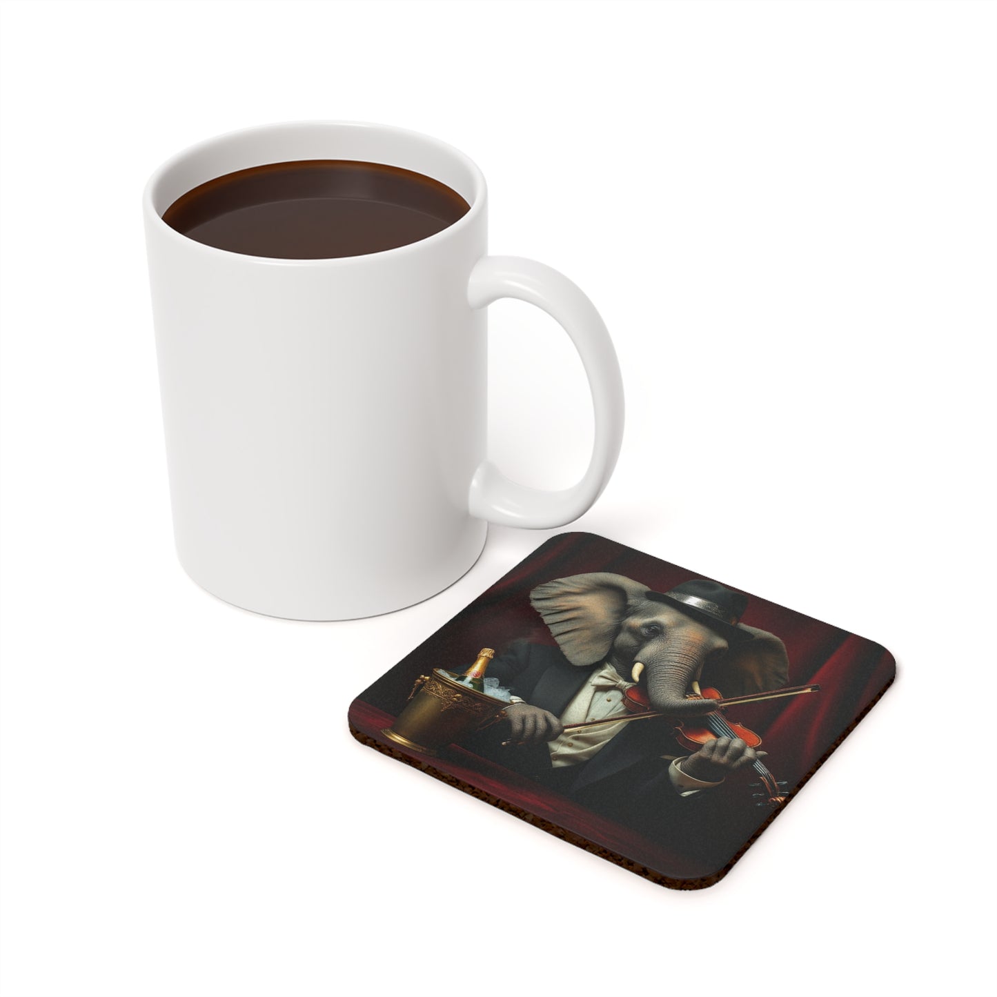Cork Back Coaster - Havana Elephant - The Virtuoso Violinist